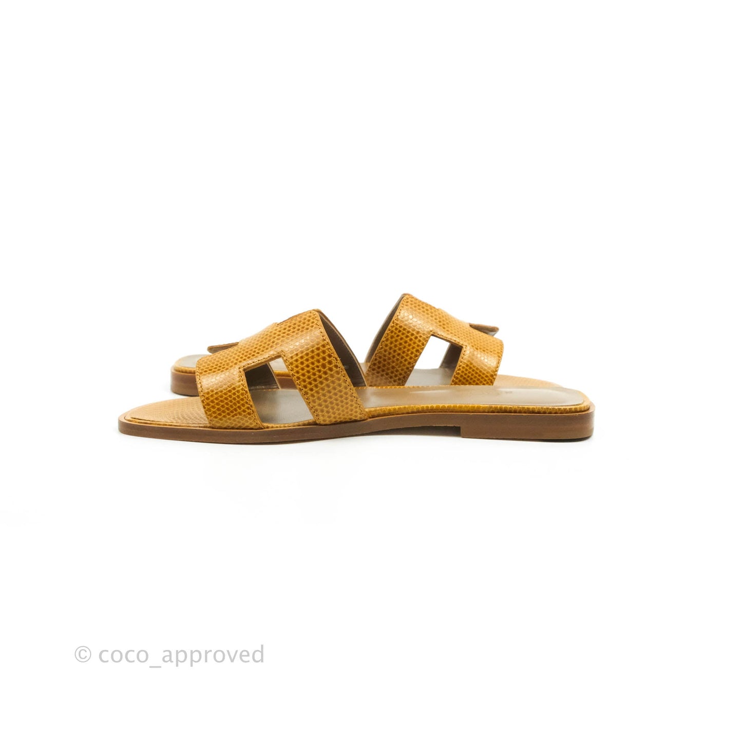 Hermès Oran Sandals in Lizard Sesame Size 37