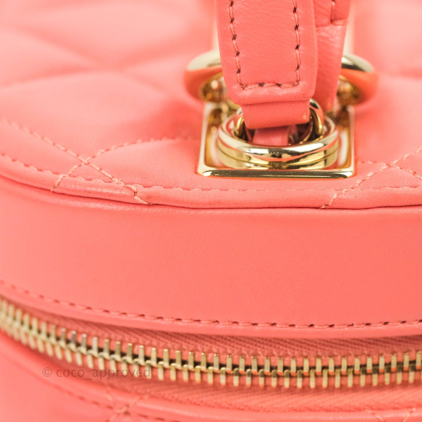 Chanel Trendy CC Vanity Case Coral Pink Lambskin Gold Hardware