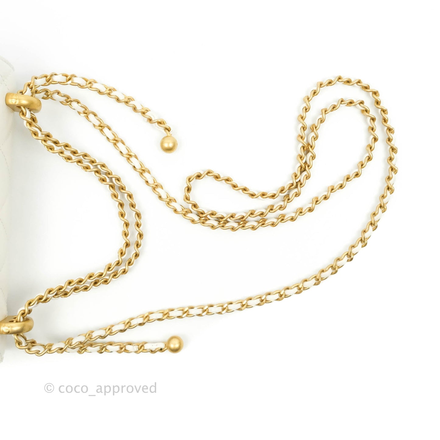 Chanel Quilted Mini Perfect Fit Adjustable White Calfskin Aged Gold Hardware