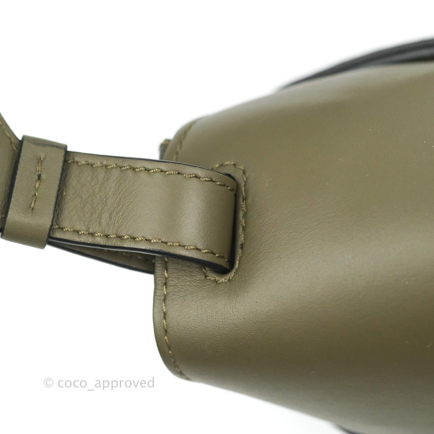 Loewe Small Gate Bag in Soft Calfskin & Jacquard Strap Autumn Green