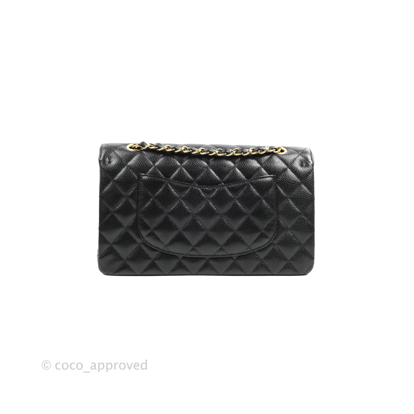 Chanel Classic M/L Medium Double Flap Black Caviar Gold Hardware