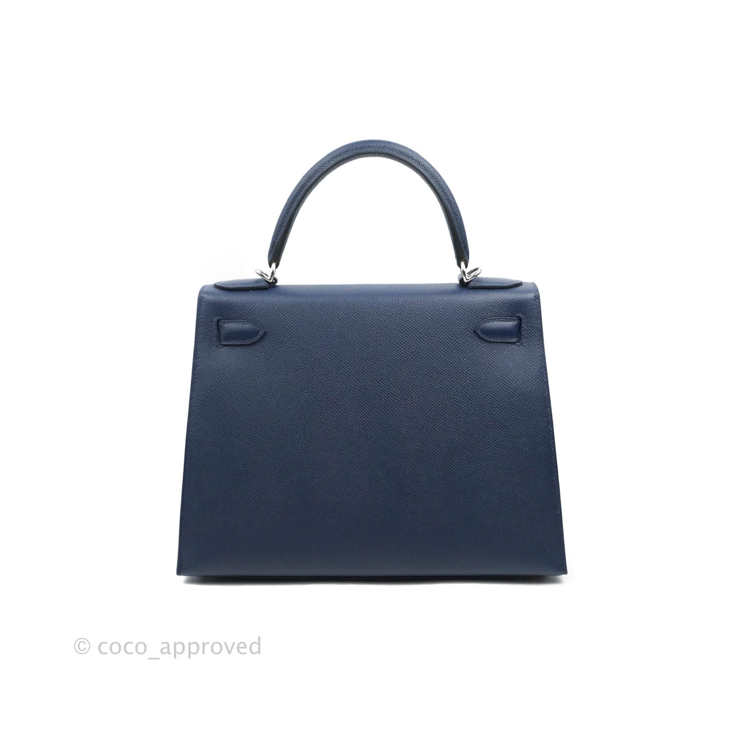 Hermès Kelly 28 Blue Epsom Palladium Hardware "Letter" Collection Limited Edition
