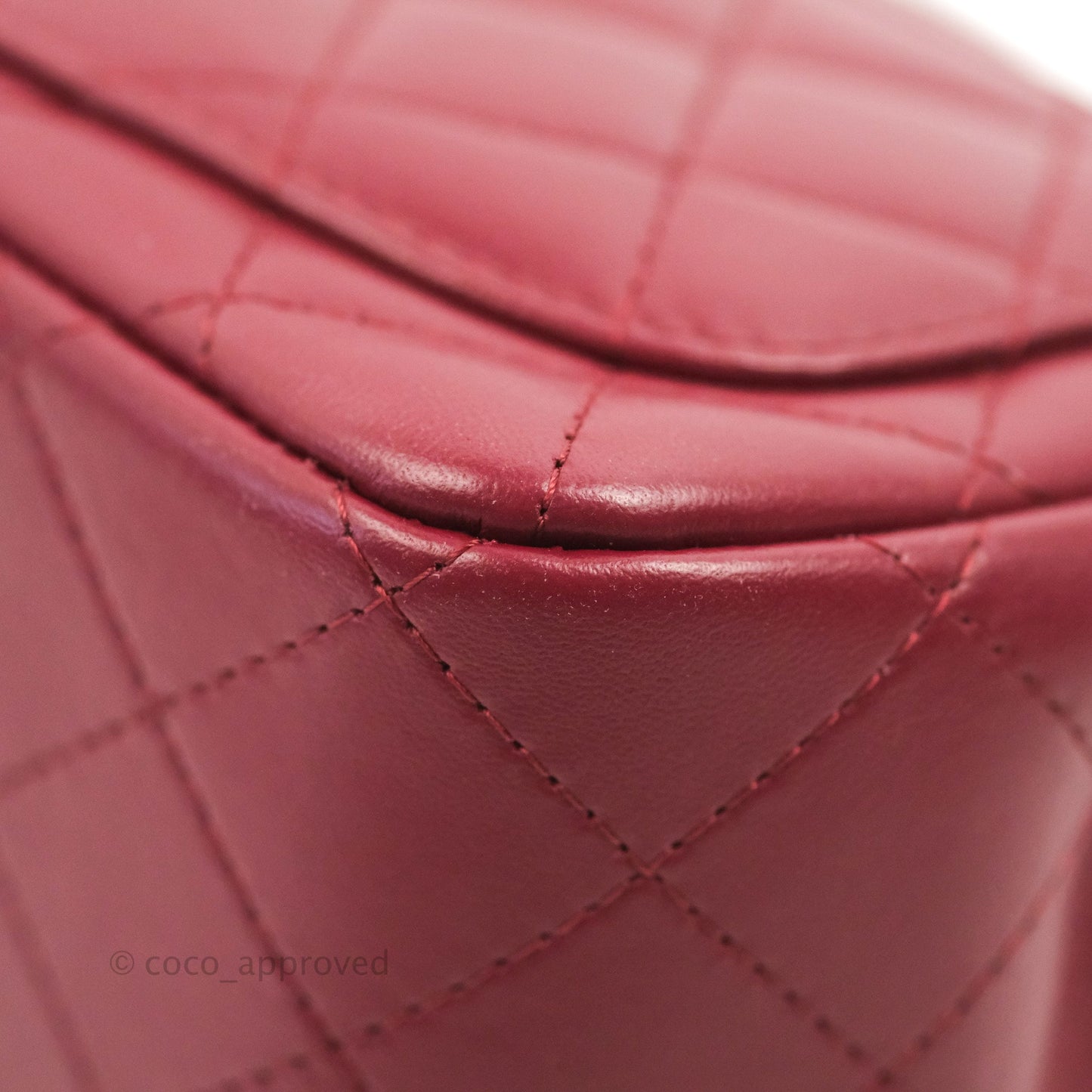 Chanel Quilted Mini Square Burgundy Lambskin Gold Hardware