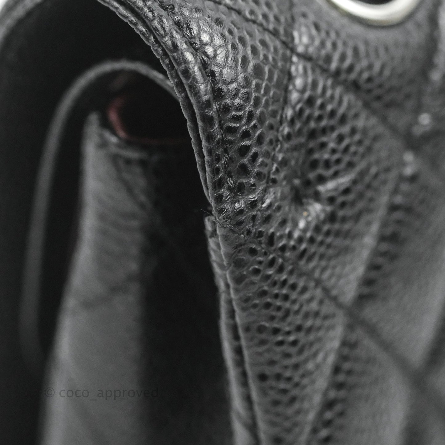 Chanel Classic M/L Medium Flap Quilted Black Caviar Silver Hardware