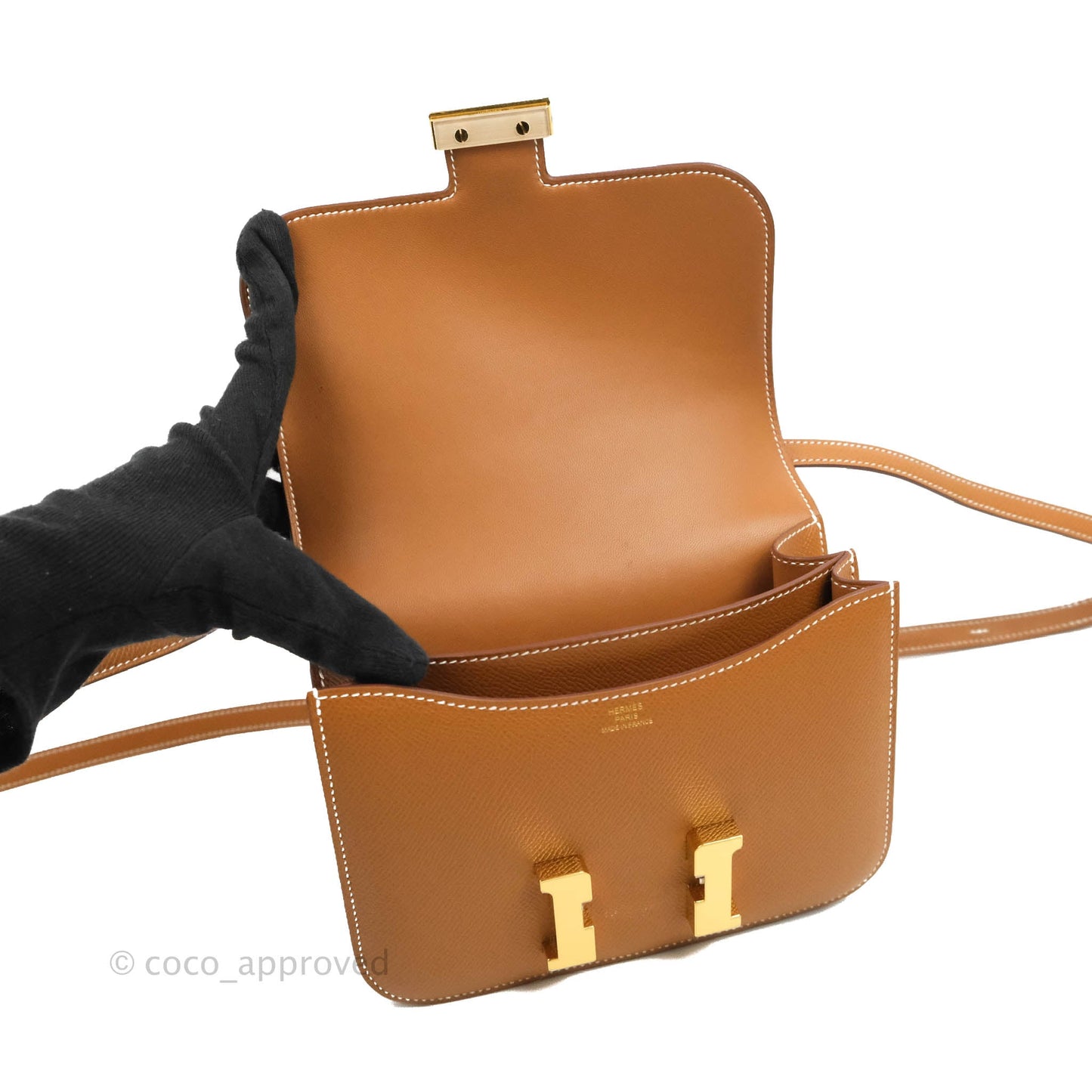 Hermès Constance Mini 18 Gold Epsom Gold Hardware
