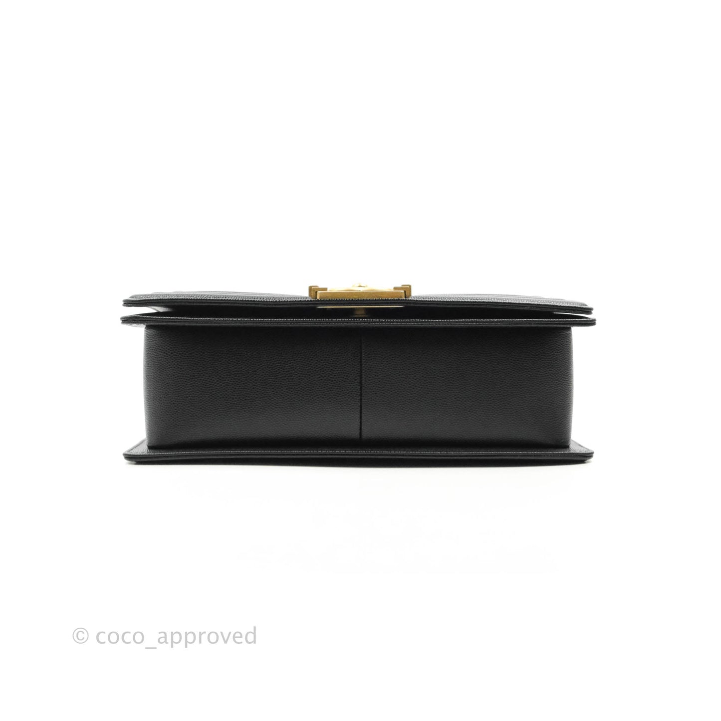 Chanel Quilted Medium Boy Black Caviar Aged Gold Hardware