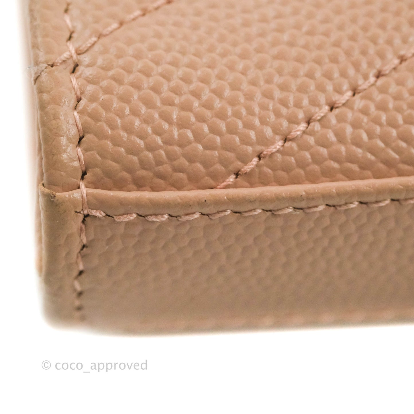 Saint Laurent Wallet on Chain Blush Pink Grained Leather Silver Hardware