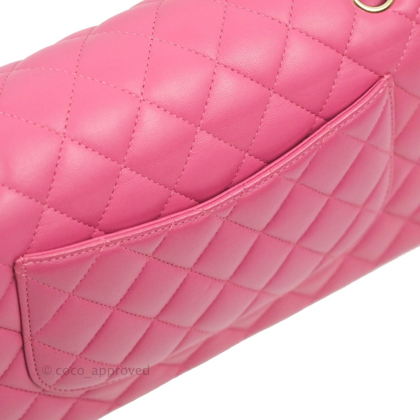 Chanel Classic M/L Medium Double Flap Pink Lambskin Matte Gold Hardware