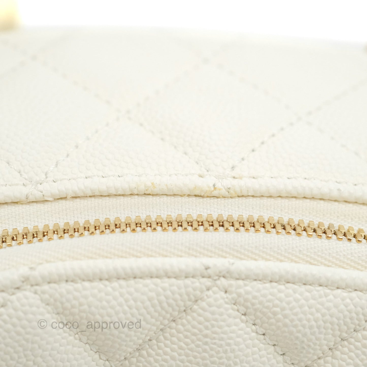 Chanel Quilted Small CC Day Backpack Ivory Caviar Gold Hardware