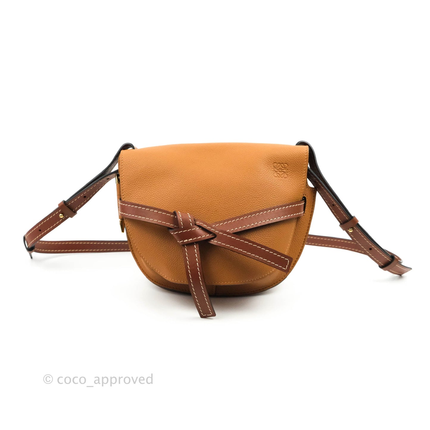 Loewe Small Gate Bag Light Caramel/Pecan Grained Calfskin