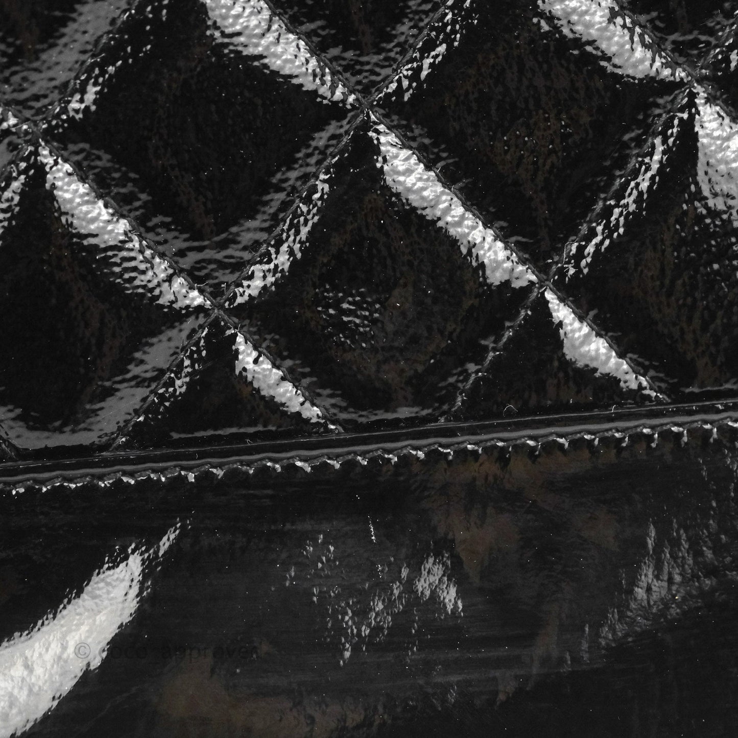 Chanel Gabrielle O Case Quilted Black Patent Goatskin