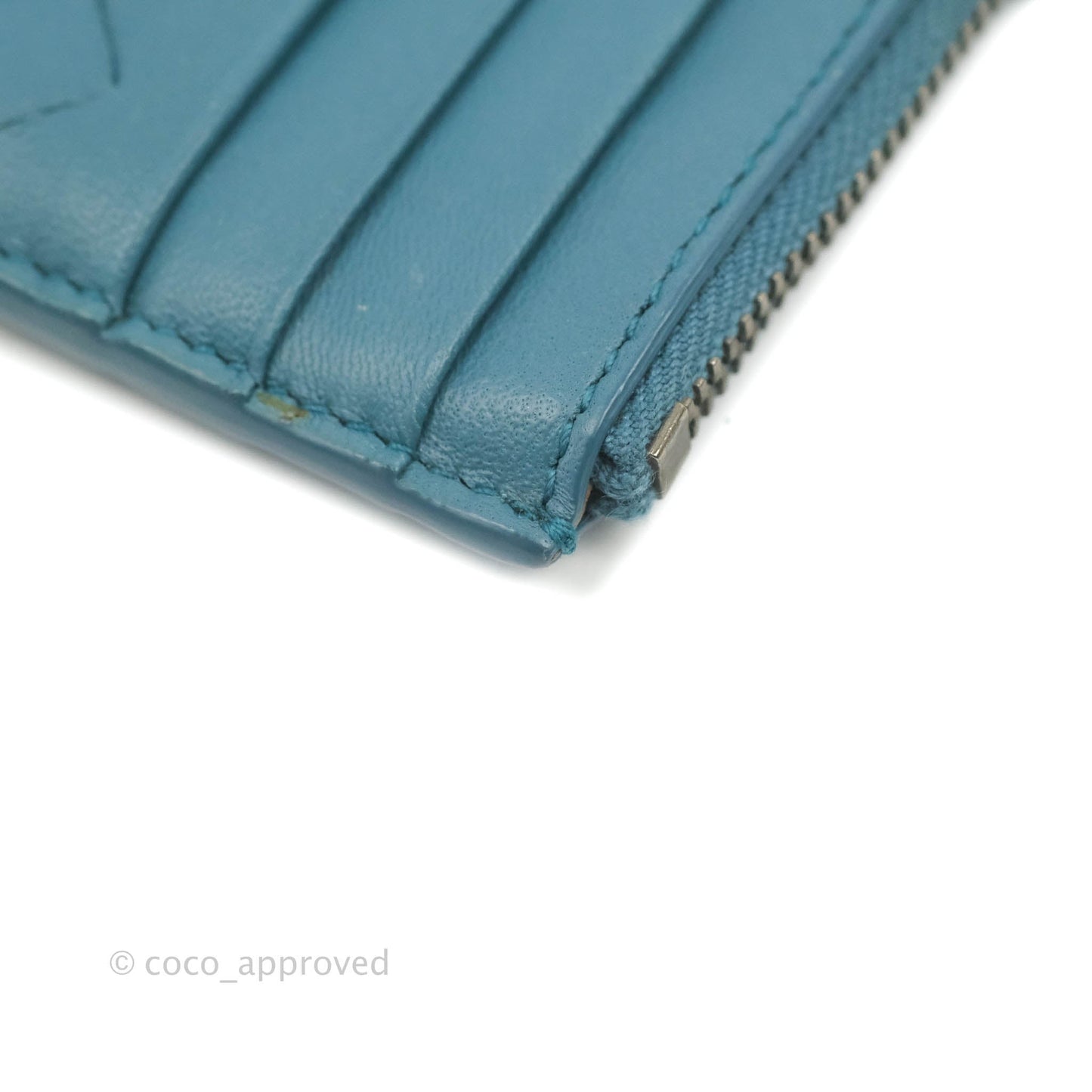 Bottega Veneta Intrecciato Card Holder Petrol Blue