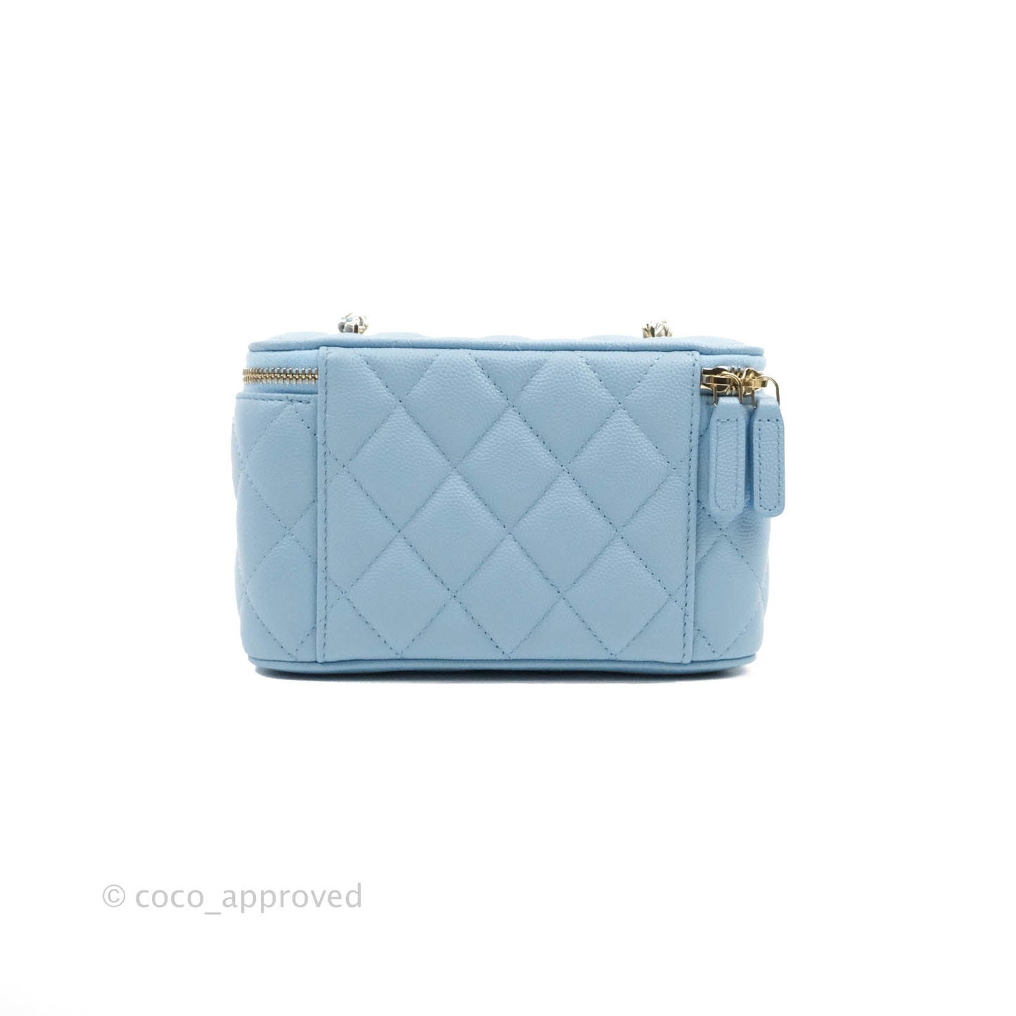 Chanel Vanity with Chain Blue Caviar Gold Hardware 22S