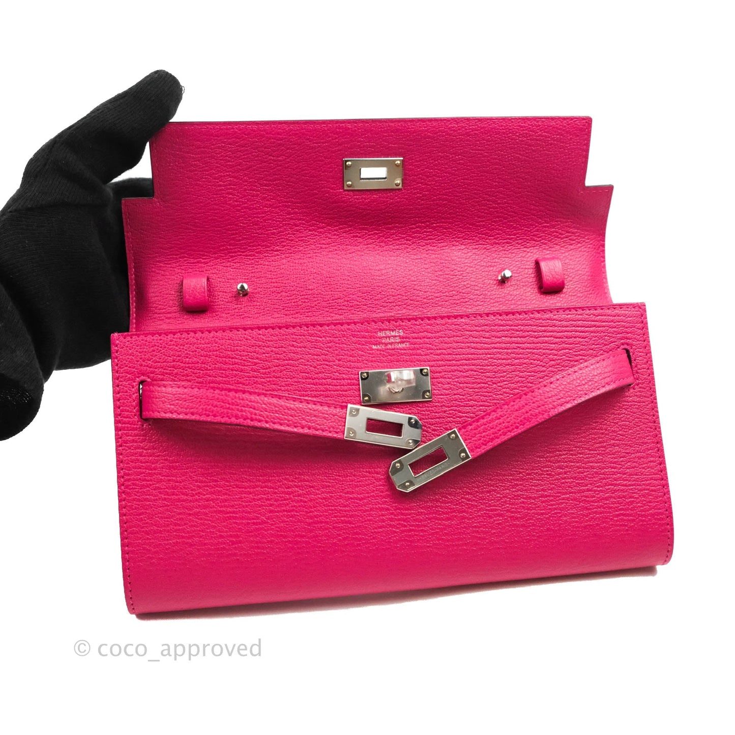 Hermès Kelly To Go Wallet Rose Mexico Chevre Mysore Palladium Hardware