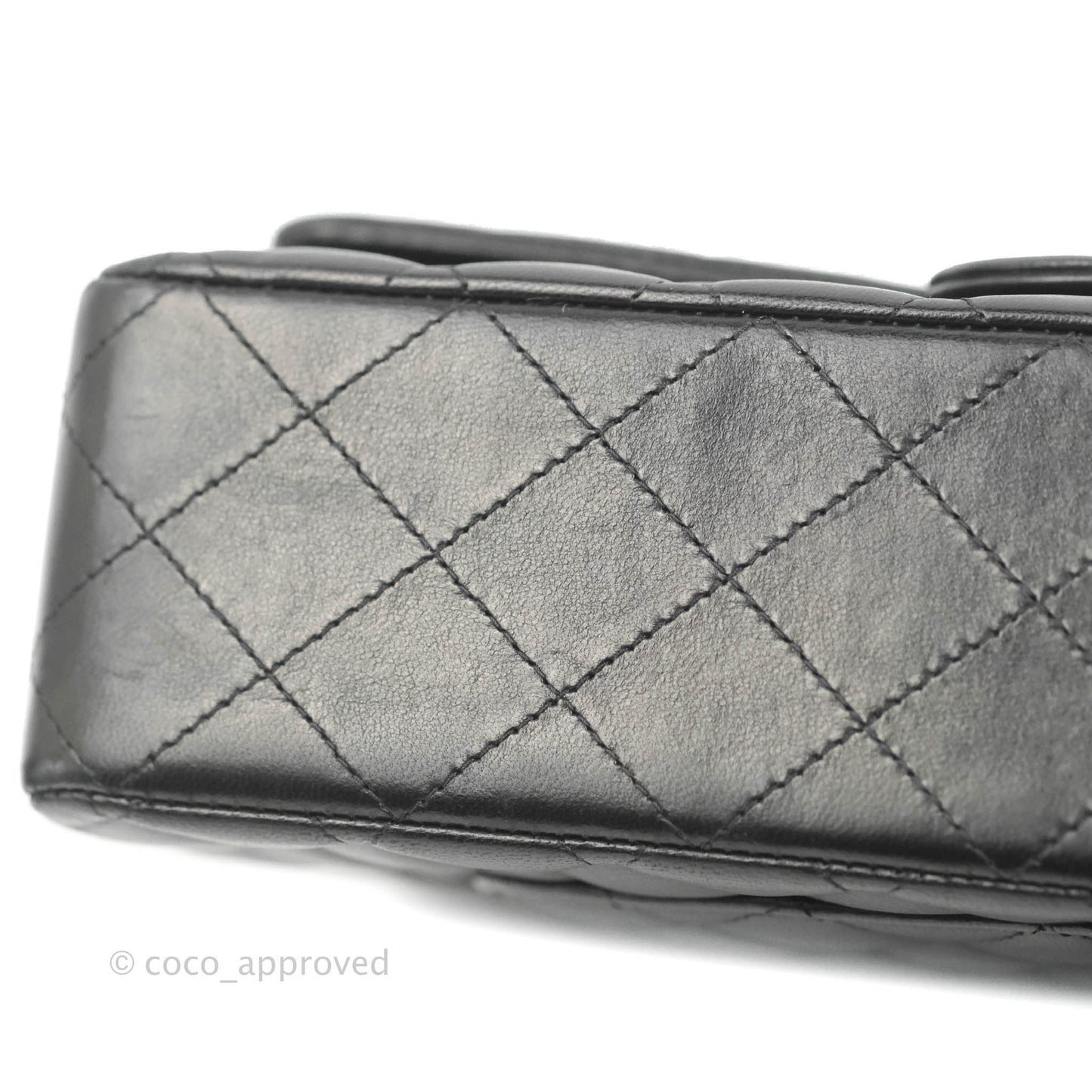 Chanel Classic M/L Medium Flap Quilted Black Lambskin Gold Hardware