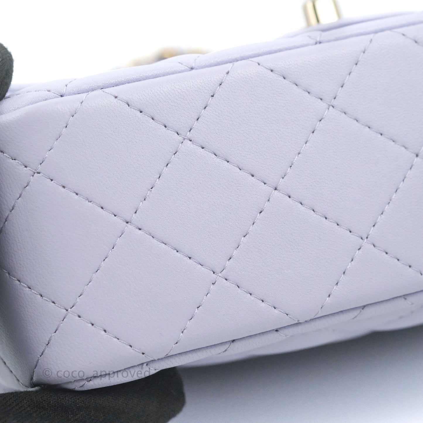 Chanel Quilted Mini Rectangular Flap Lilac Lambskin Gold Hardware