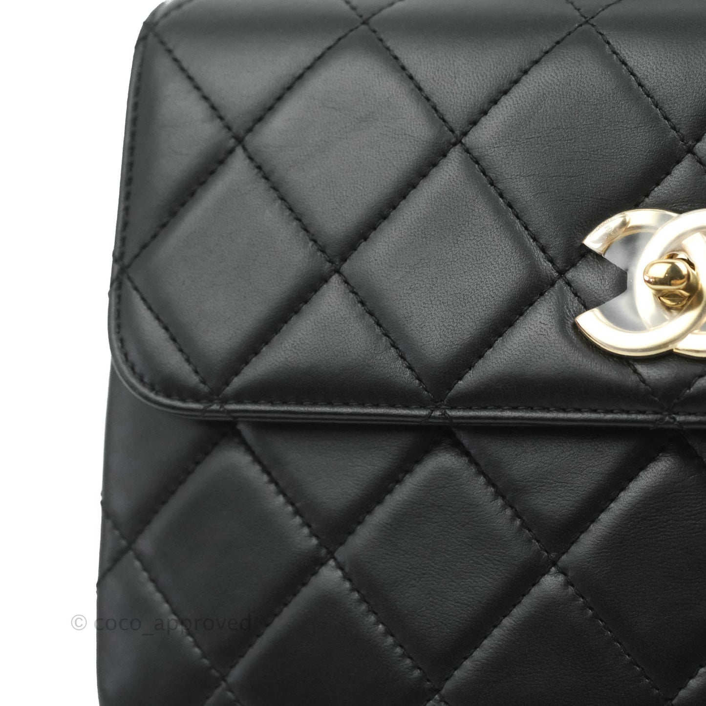Chanel Small Trendy CC Black Lambskin Gold Hardware