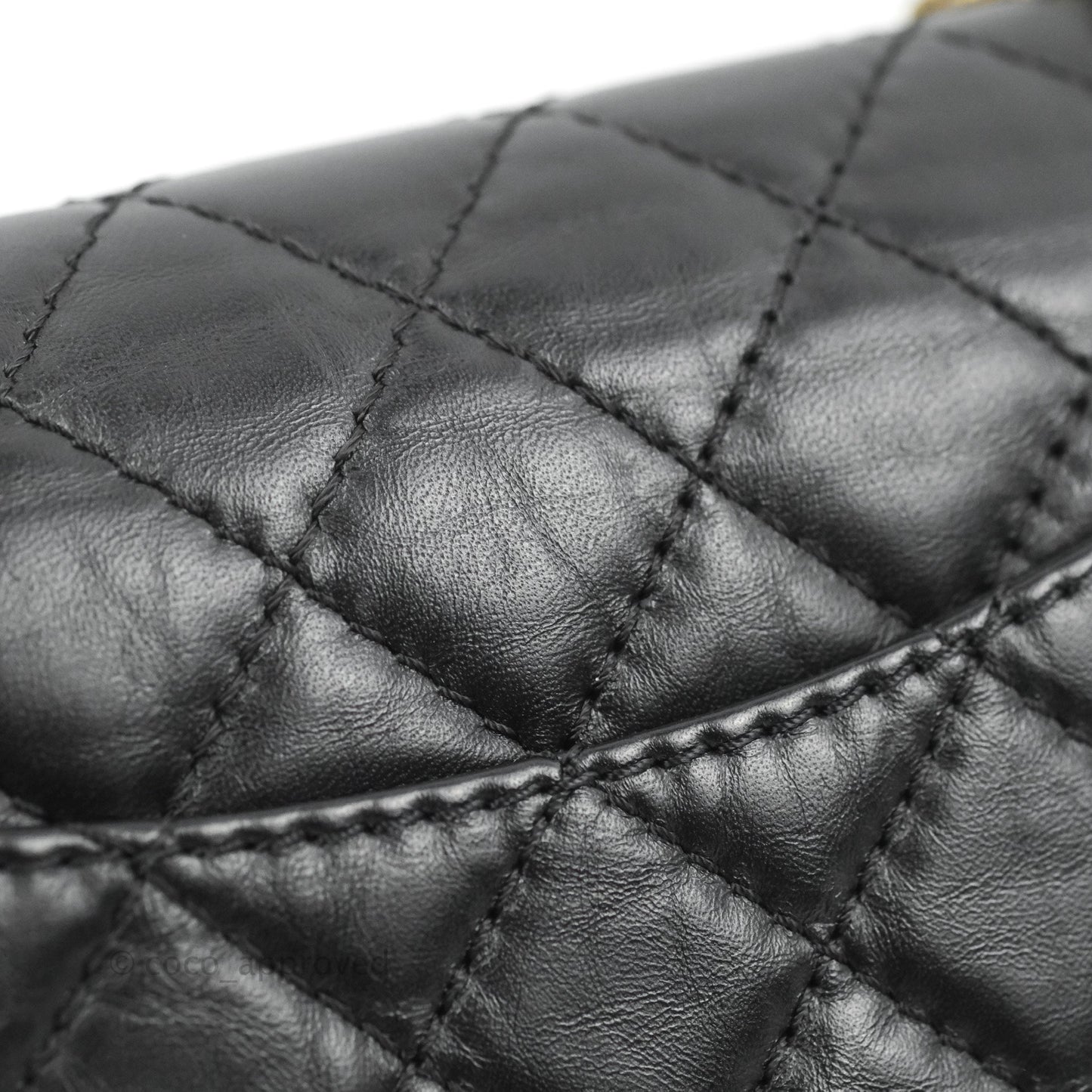 Chanel Mini Reissue 224 Black Aged Calfskin Aged Gold Hardware