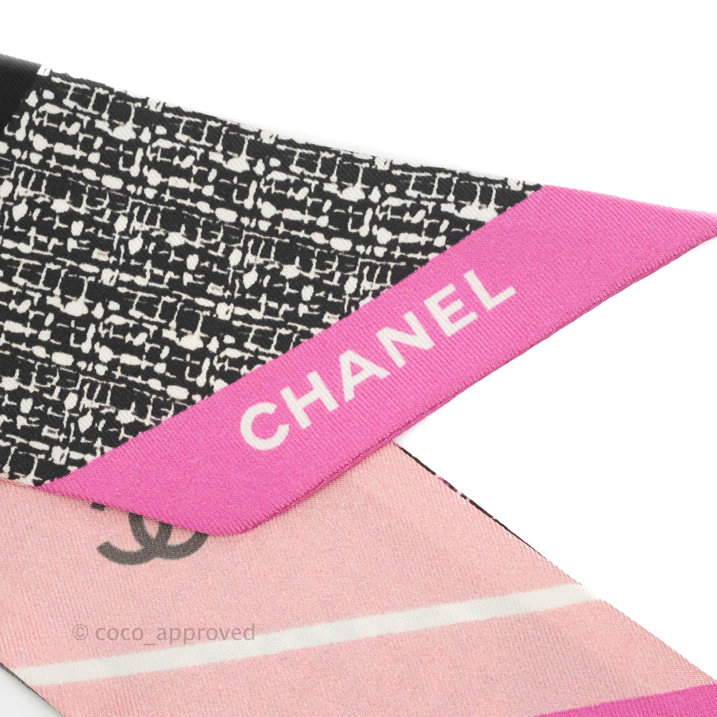 Chanel Silk Twilly in Tweed Print
