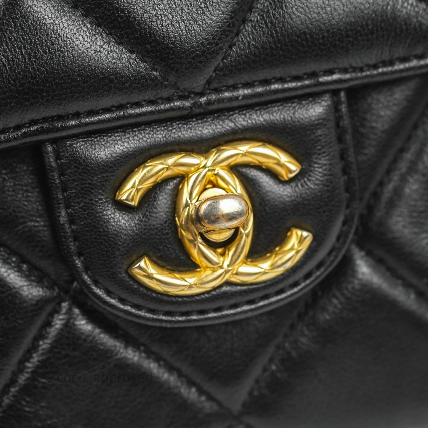 Chanel Quilted Square Flap Bijoux Chain Strap Black Aged Gold Hardware