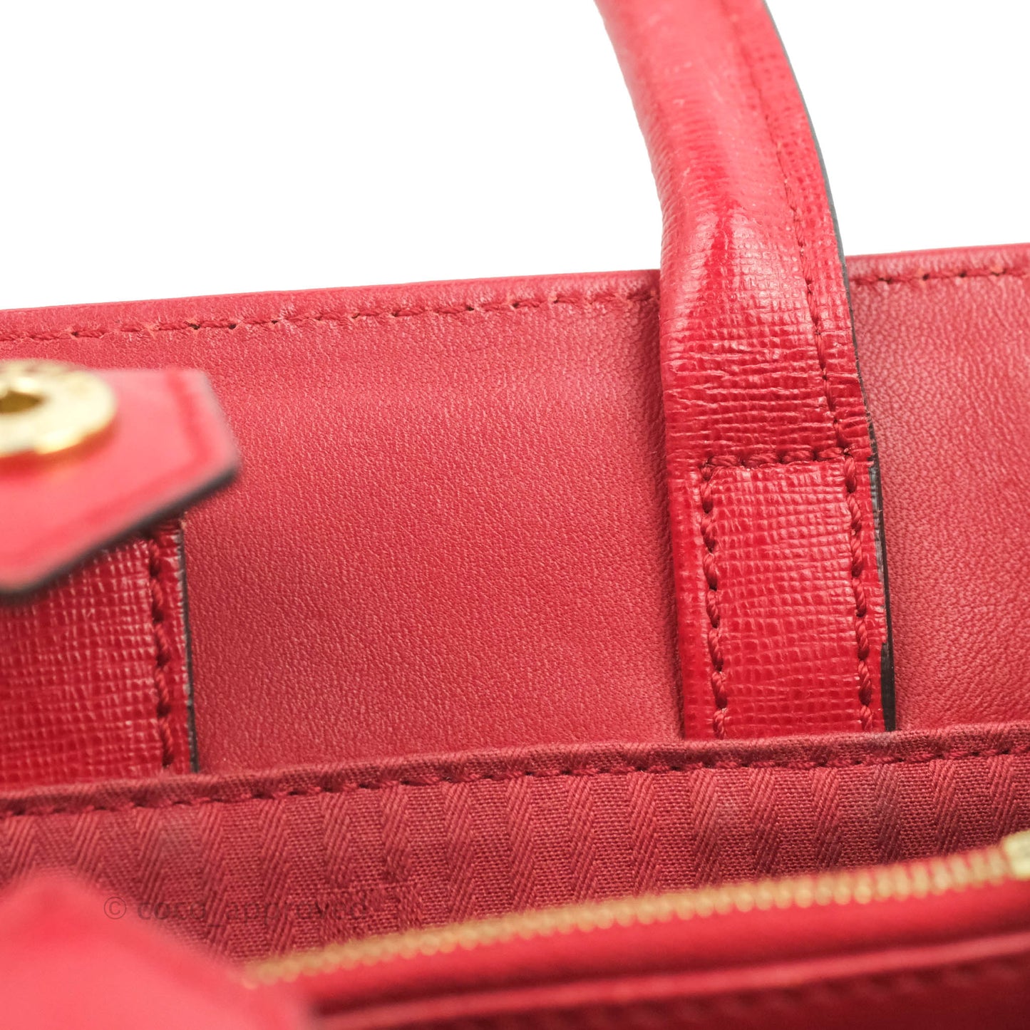 Fendi 2 Jours Red Bag Gold Hardware