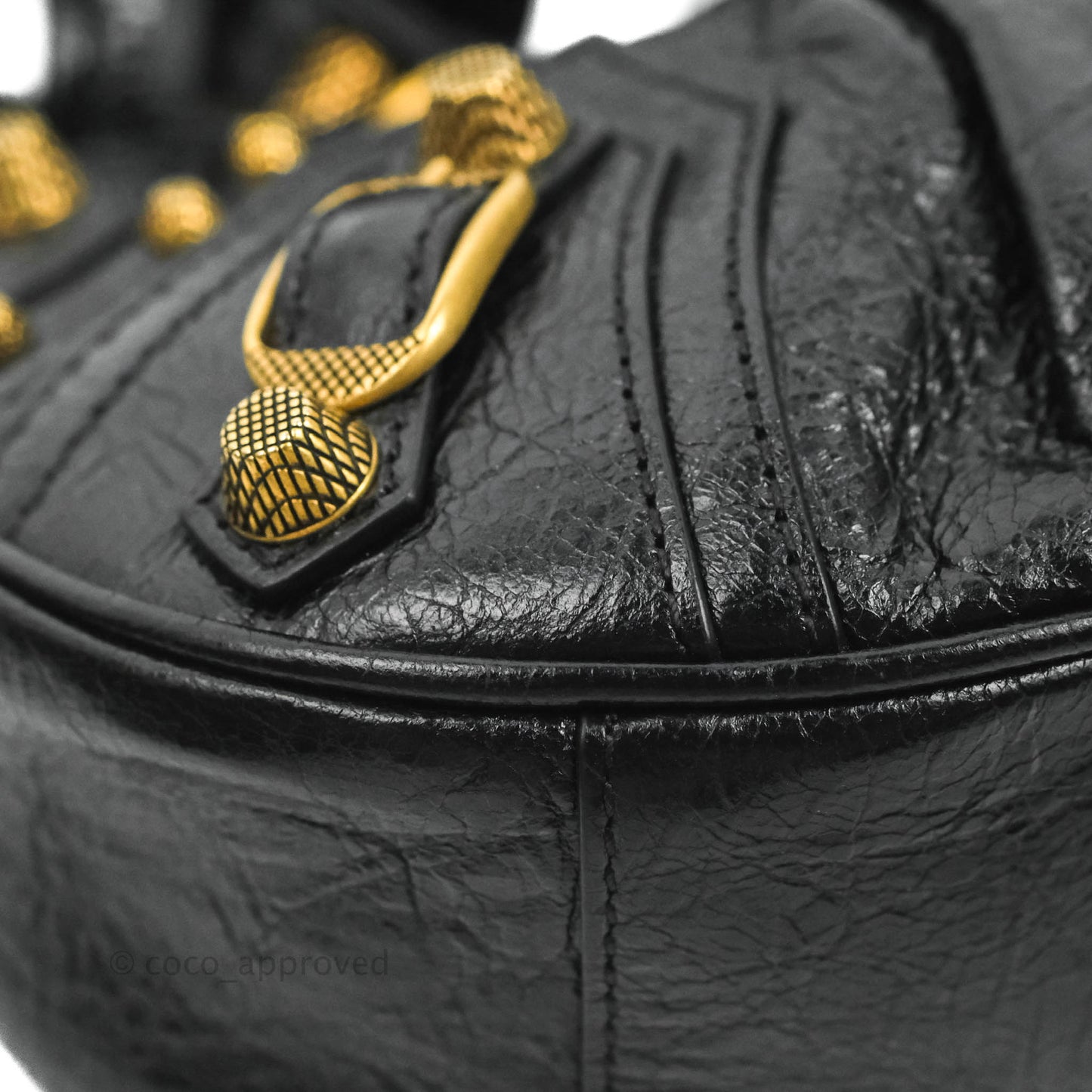 Balenciaga Le Cagole Shoulder Bag Black Calfskin Gold Hardware