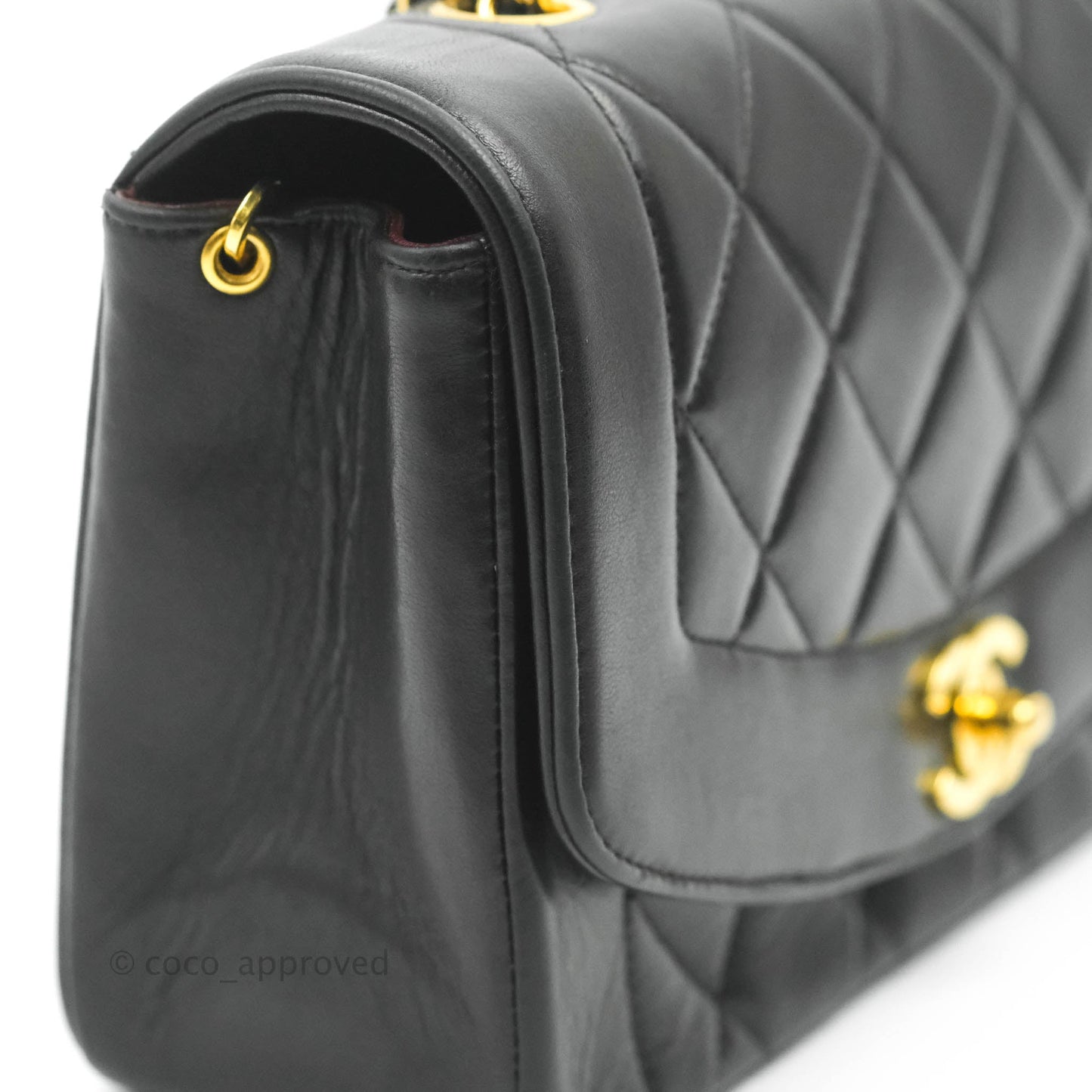 Chanel Black Quilted Lambskin Small Vintage Classic Diana Flap Bag