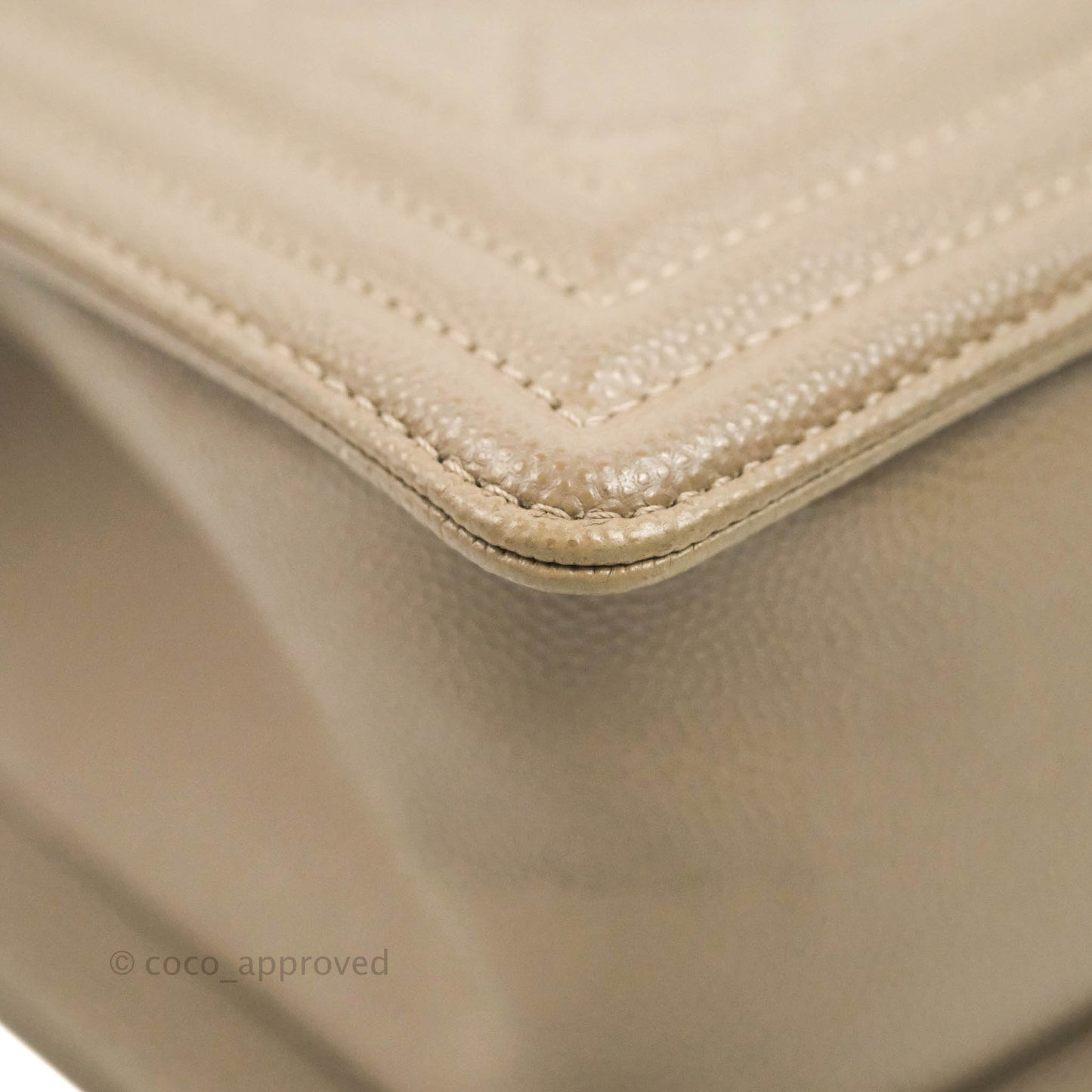 Chanel Quilted Medium Boy Grey Caviar Gold Hardware