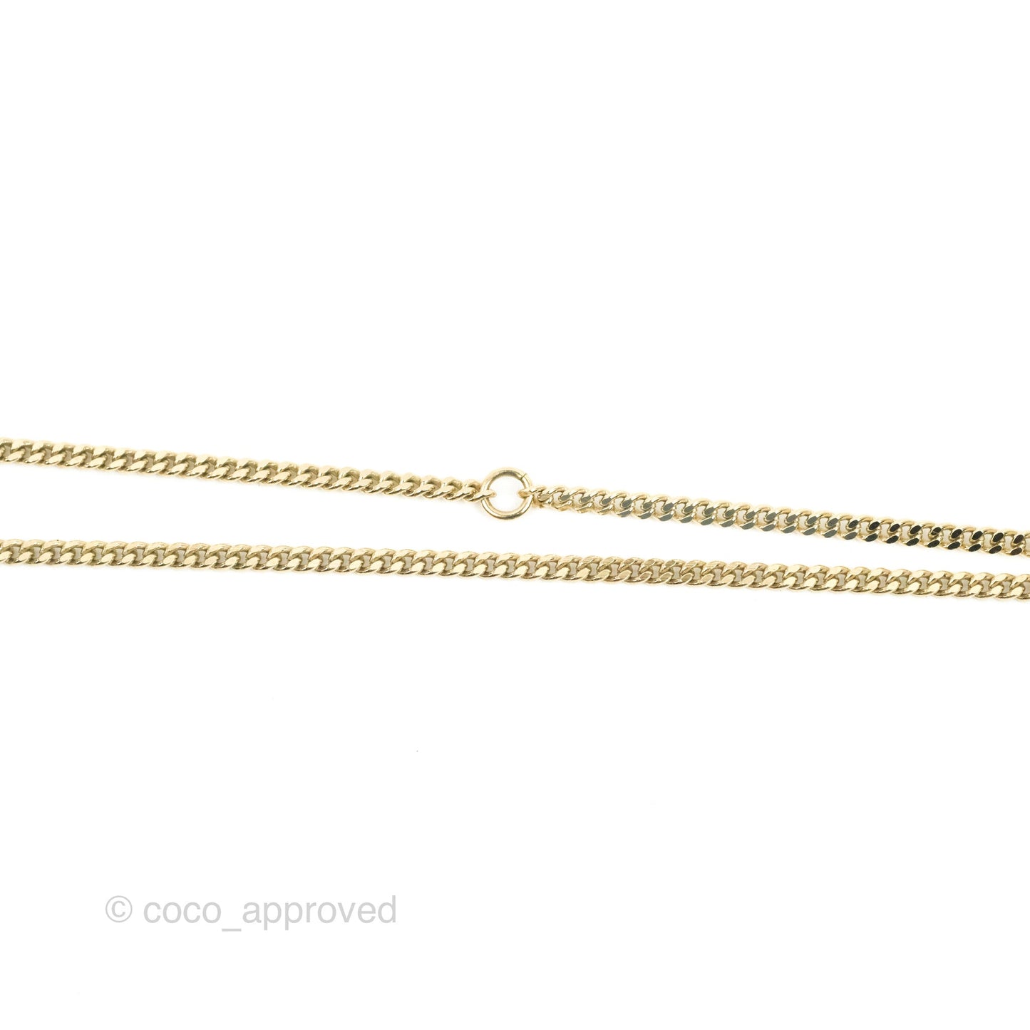 Chanel CC Drop Charm Necklace Gold Tone 12A