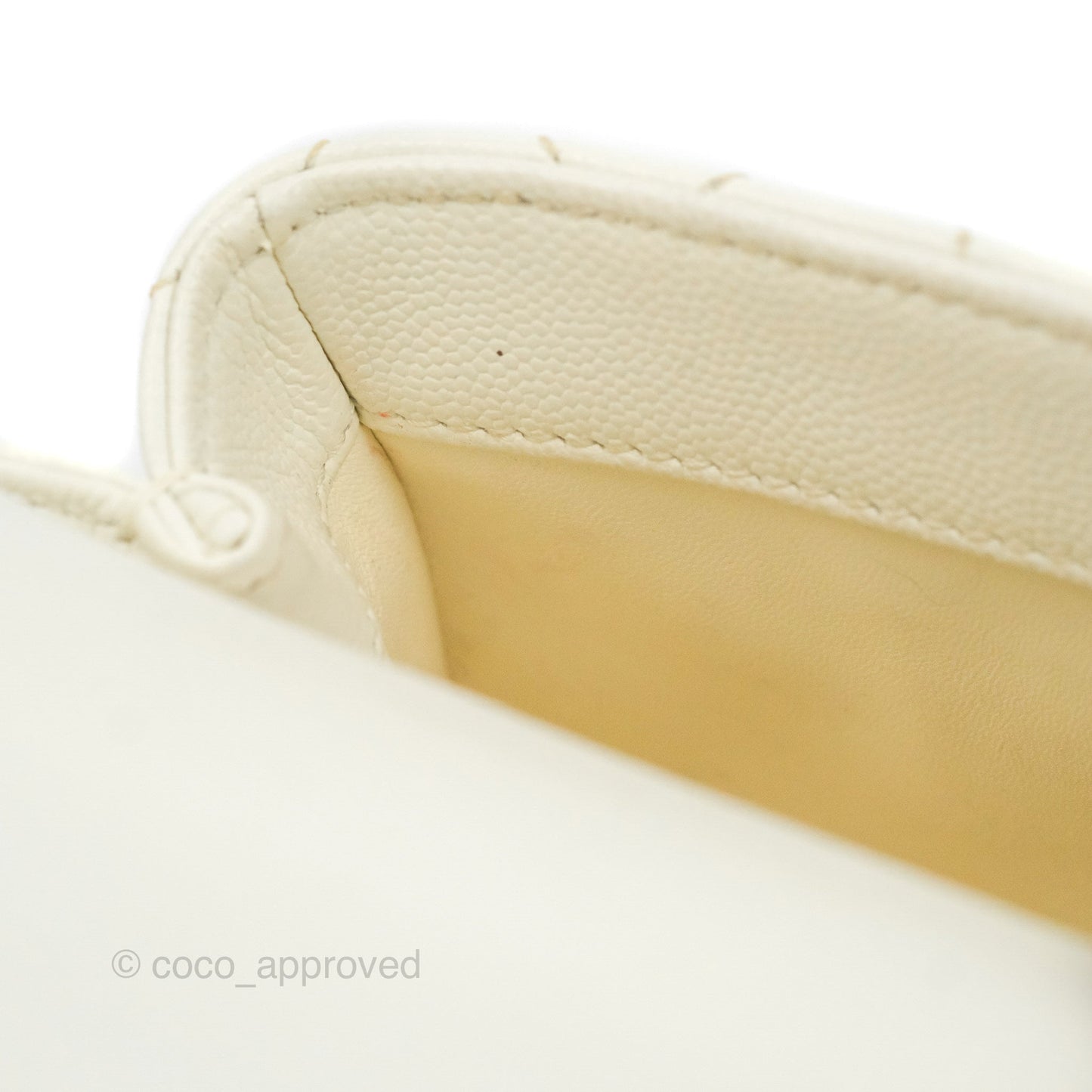 Chanel Mini Coco Handle Quilted Ivory Caviar Gold Hardware