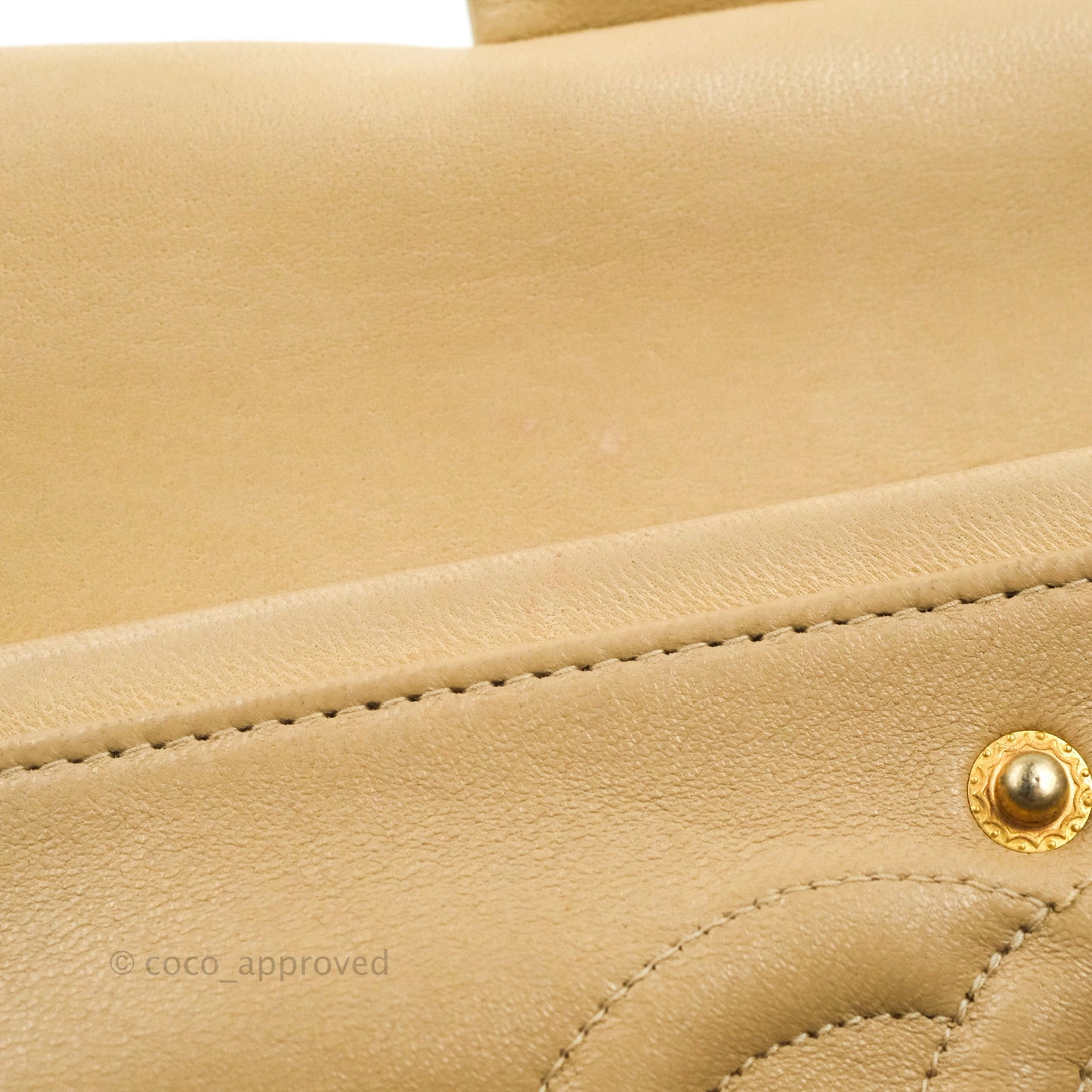 Chanel Vintage Medium Classic Flap Light Beige Lambskin 24K Gold Hardware