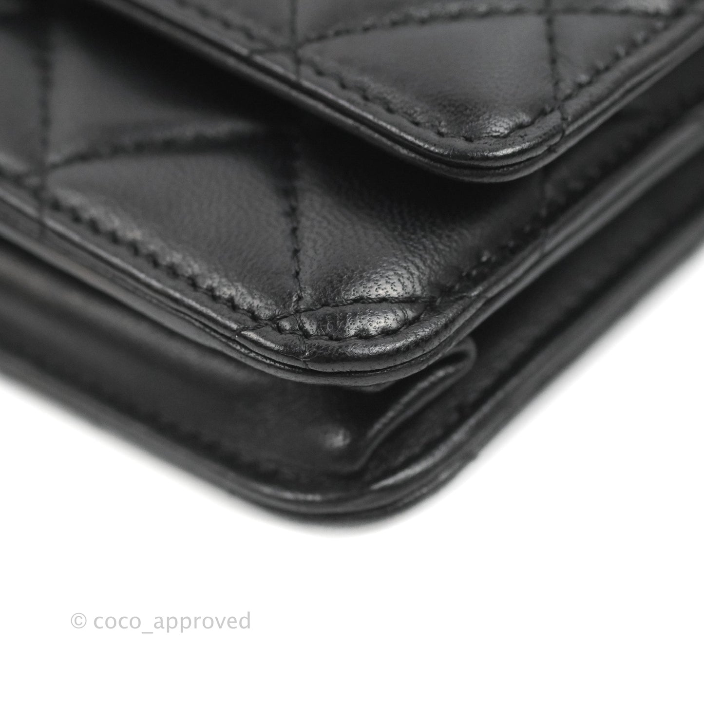 Chanel Quilted Classic Wallet on Chain WOC Black Lambskin Gold Hardware