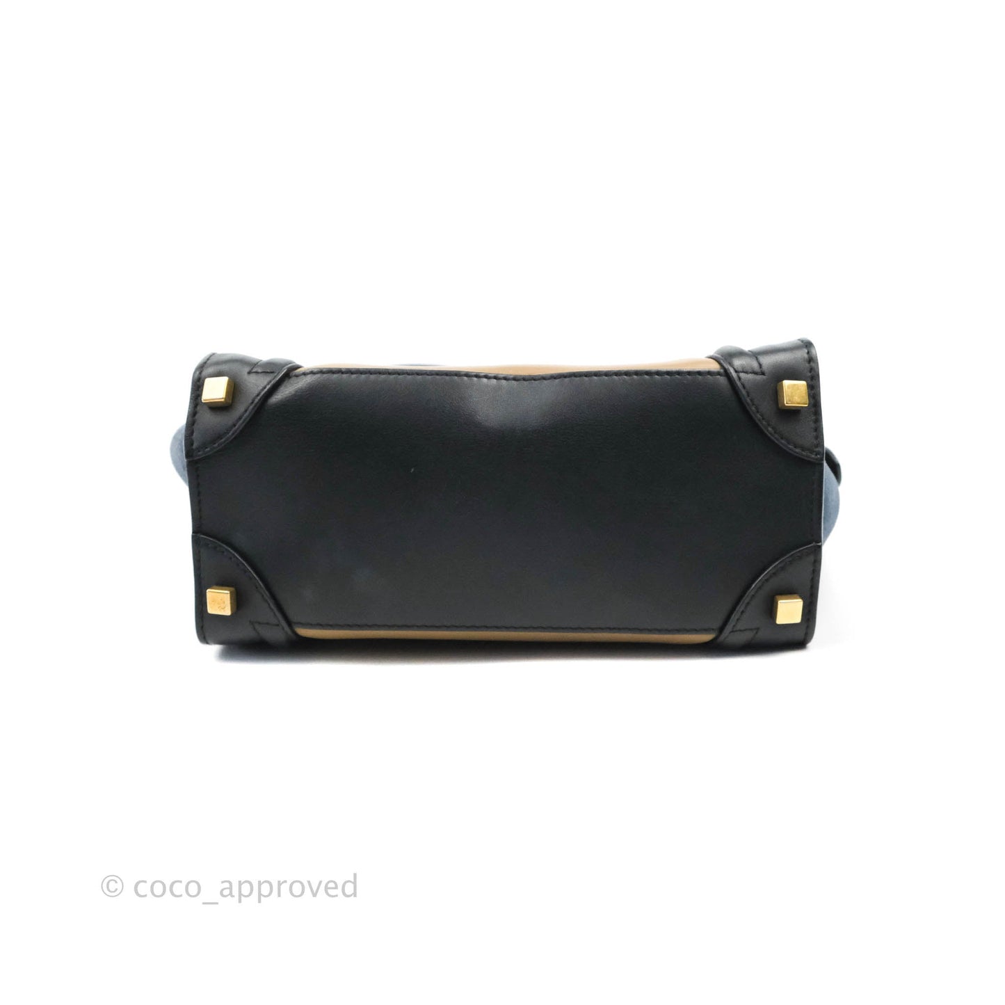 Celine Micro Luggage Bag Navy/Beige/Black Calfskin