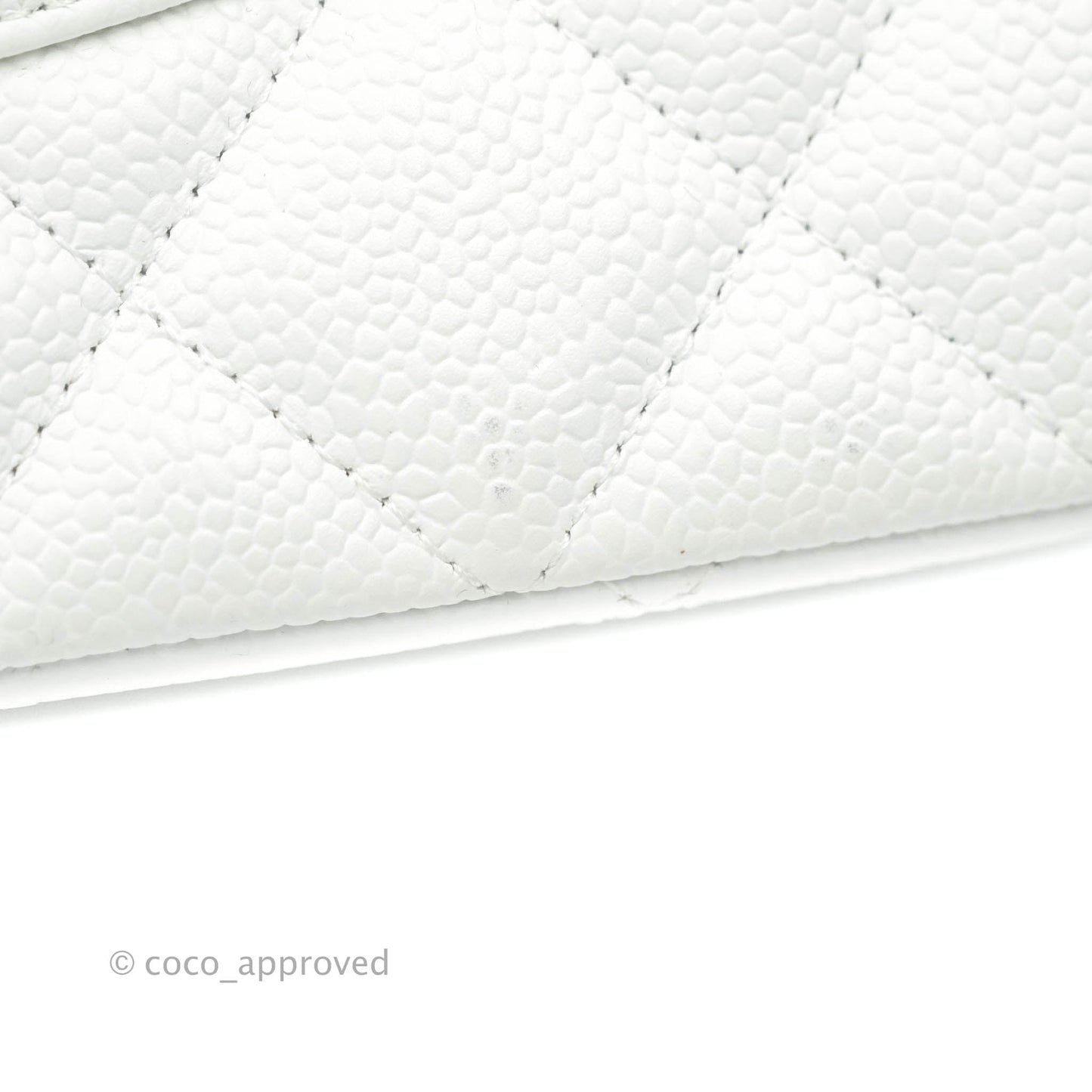 Chanel Jumbo Double Flap White Caviar Silver Hardware⁣⁣