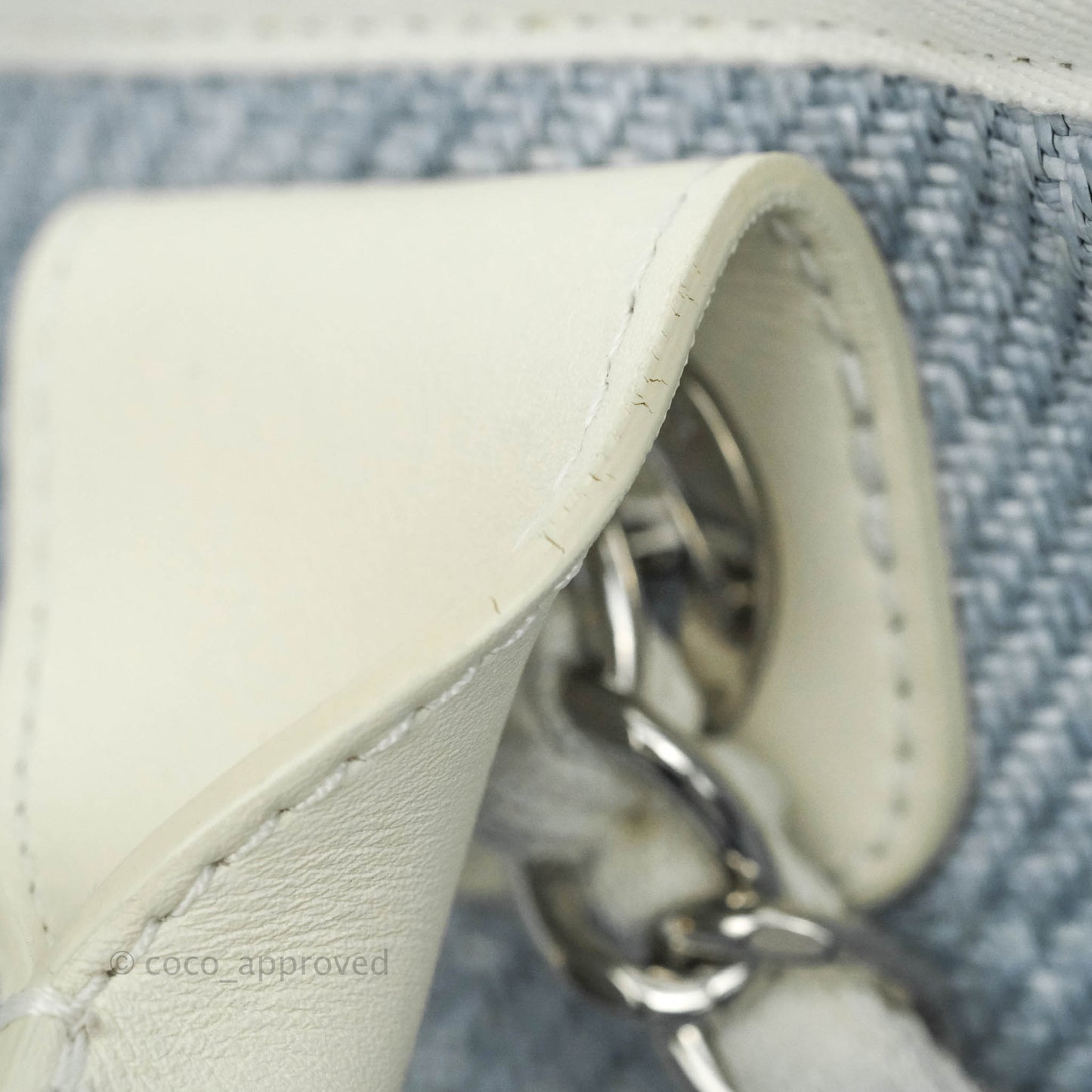 Chanel Large Deauville Light Blue Canvas Silver Hardware