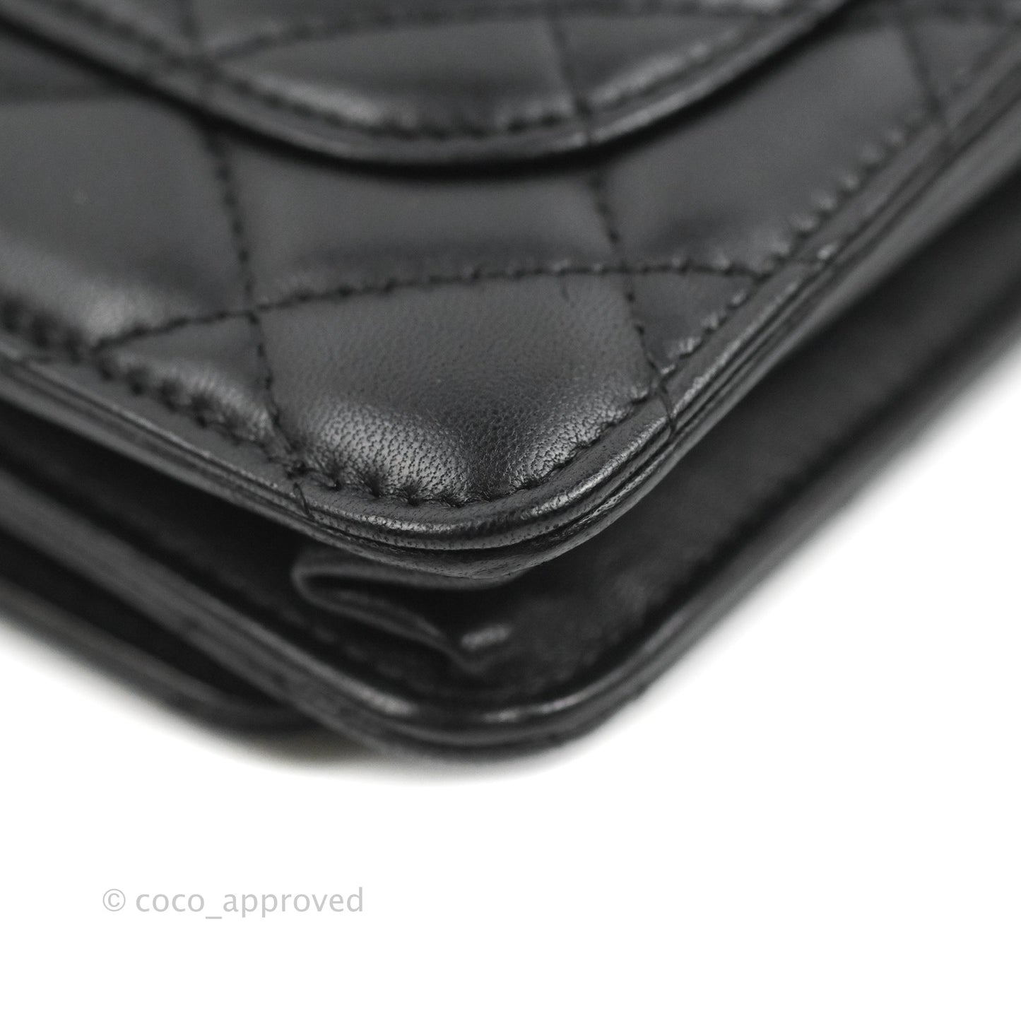 Chanel Quilted Classic Wallet on Chain WOC Black Lambskin Gold Hardware