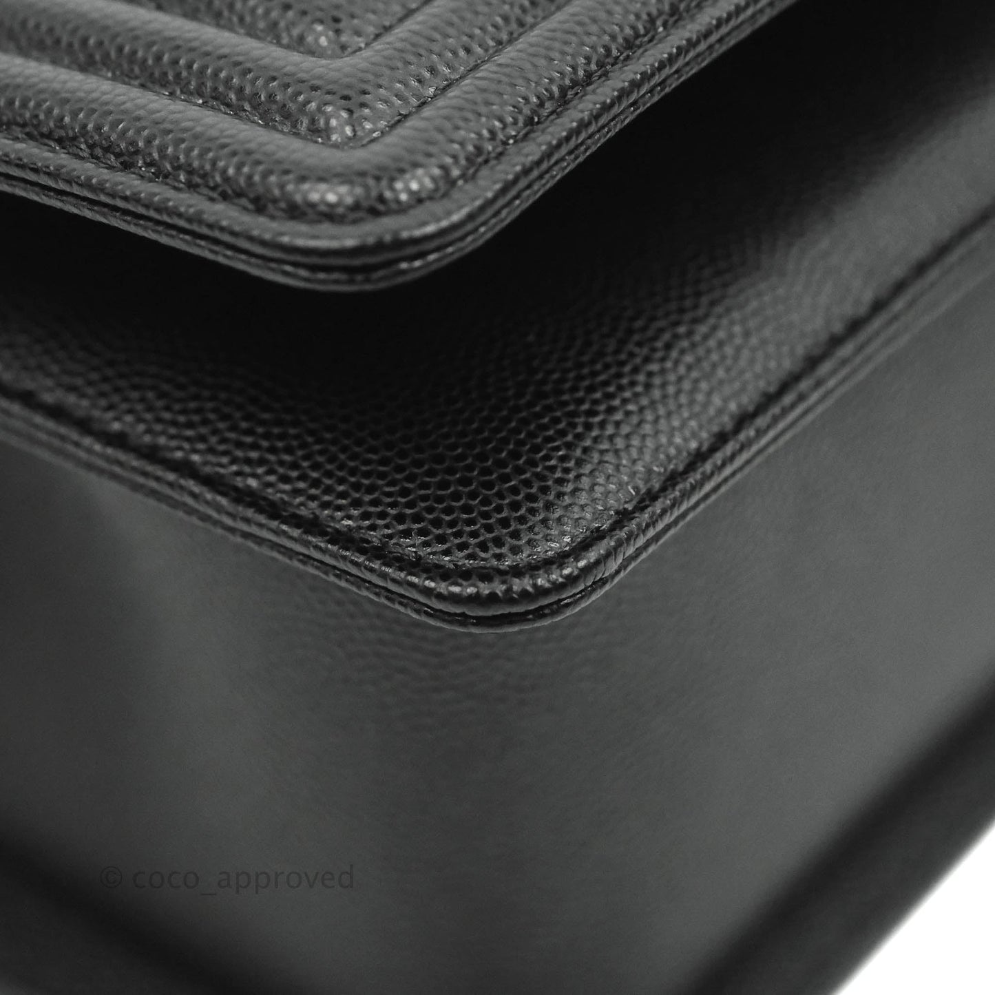 Chanel Quilted Medium Boy Black Caviar Aged Gold Hardware