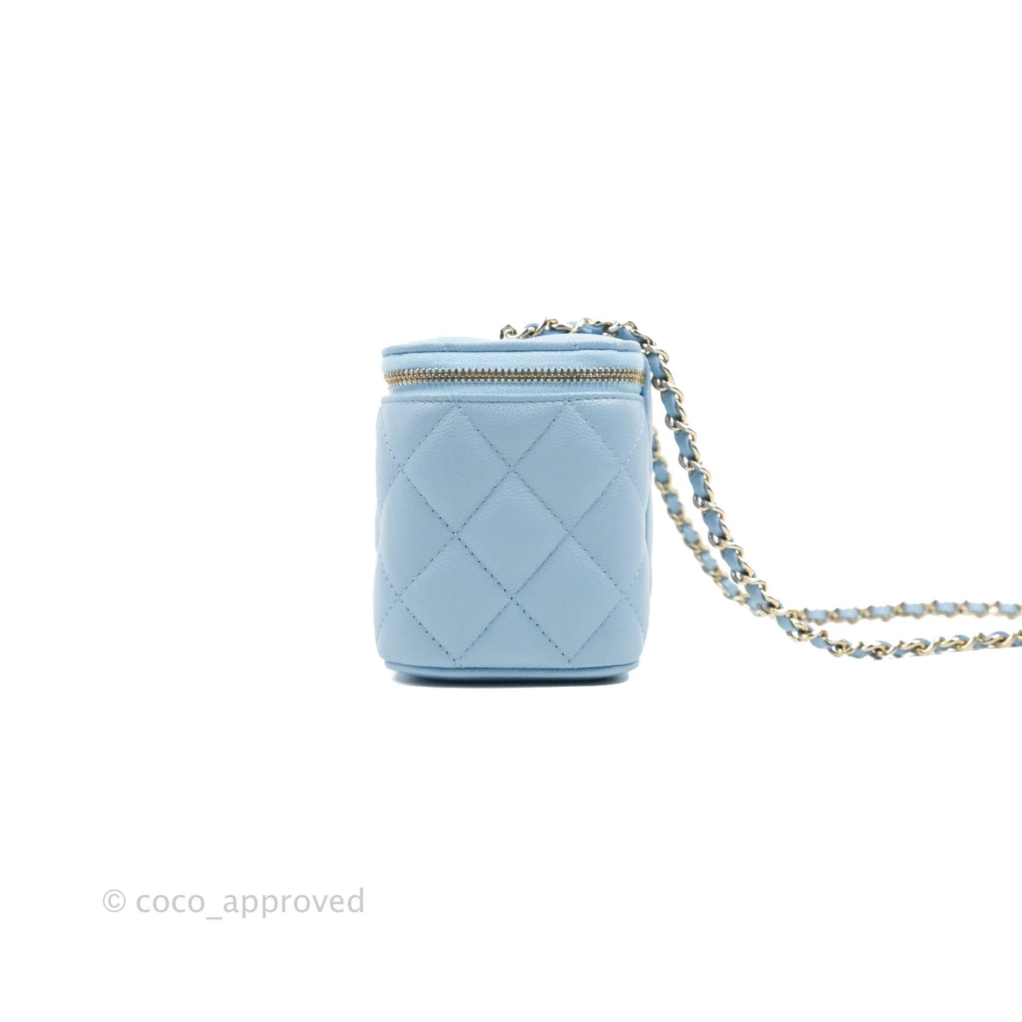 Chanel Vanity with Chain Blue Caviar Gold Hardware 22S