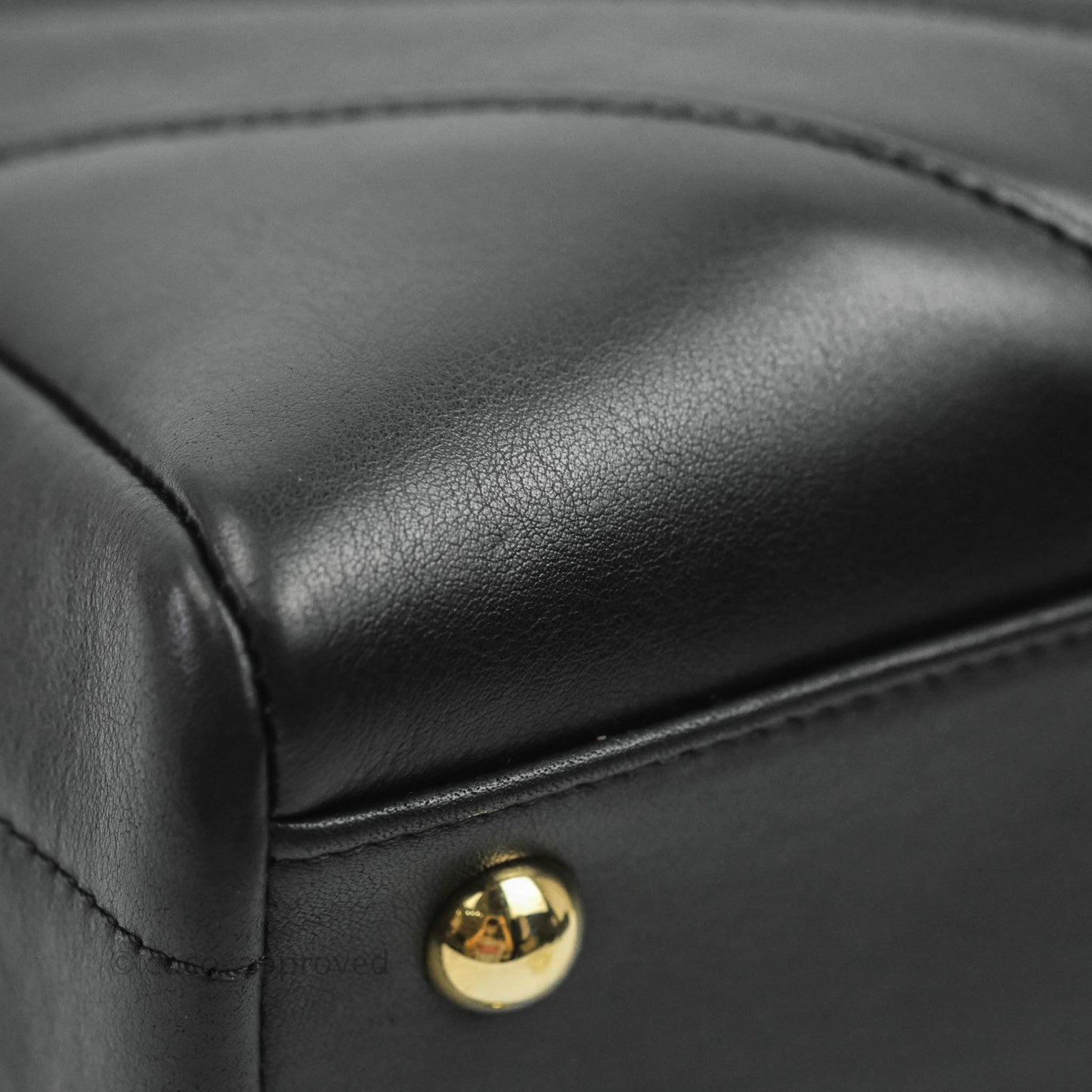Chanel Small Chevron Tote Bag Black Calfskin Gold Hardware