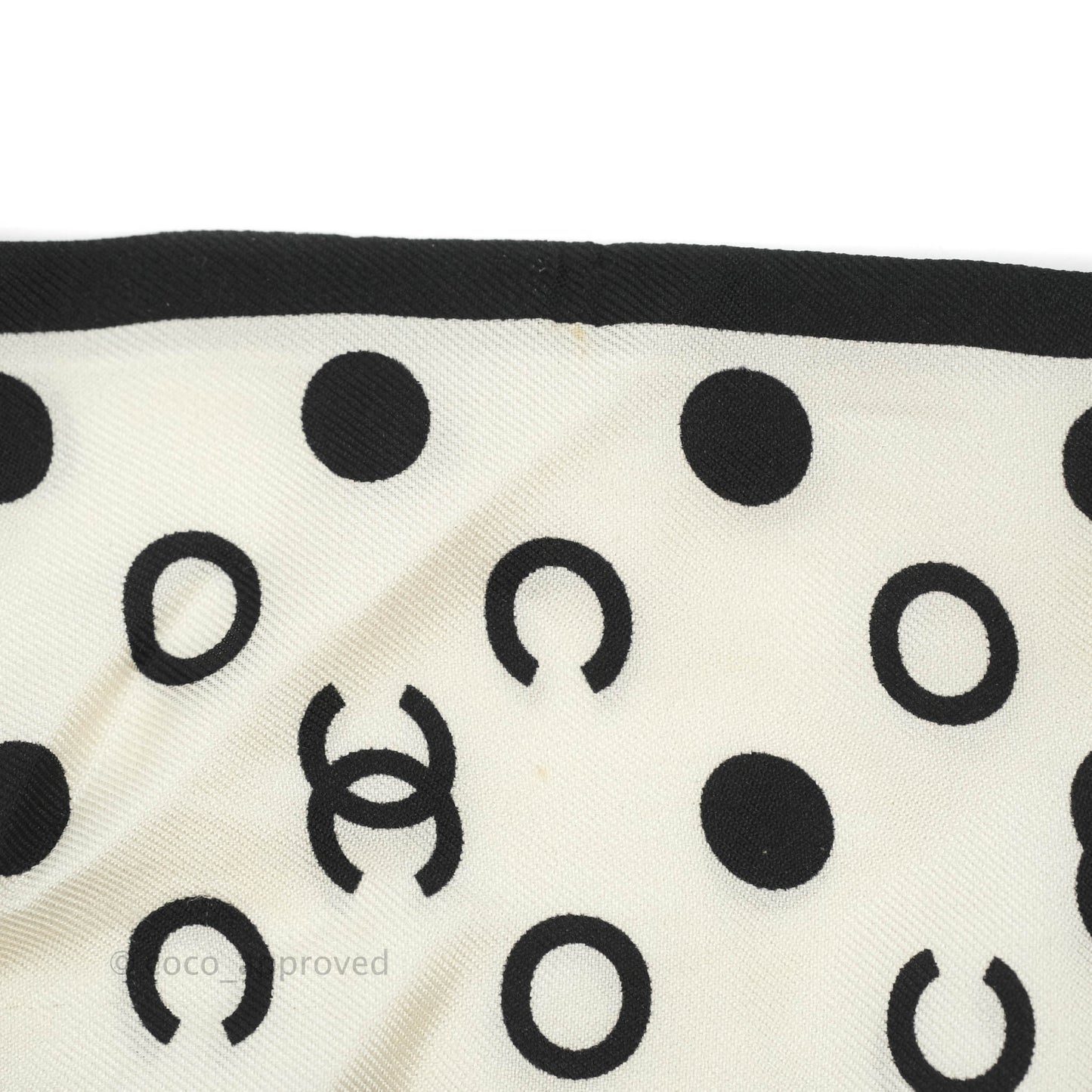 Chanel Coco Bow Silk Hair Accessory Ivory & Black