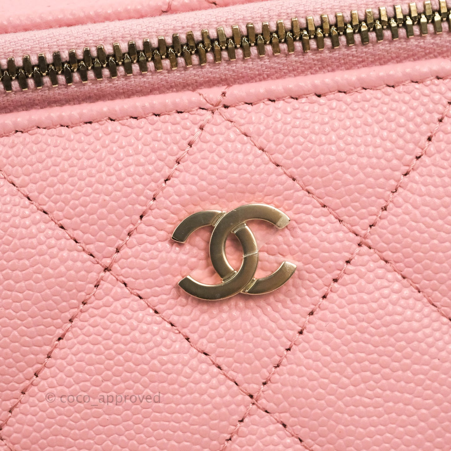 Chanel Classic Vanity with Chain Pink Caviar Gold Hardware