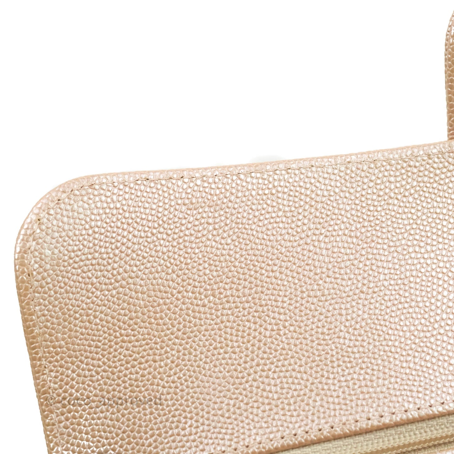 Chanel Classic M/L Medium Double Flap Iridescent Rose Gold Pink Caviar Silver Hardware 17B