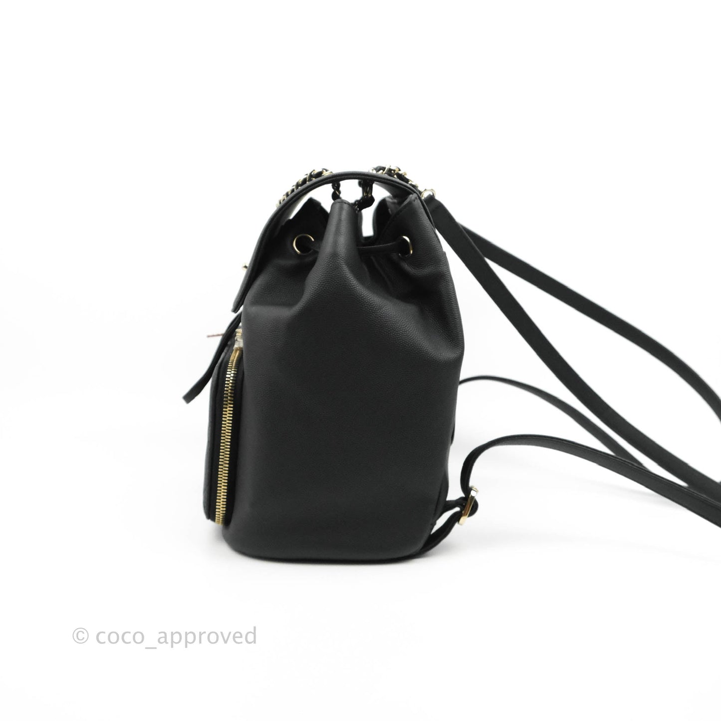Chanel Quilted Business Affinity Backpack Black Caviar Gold Hardware