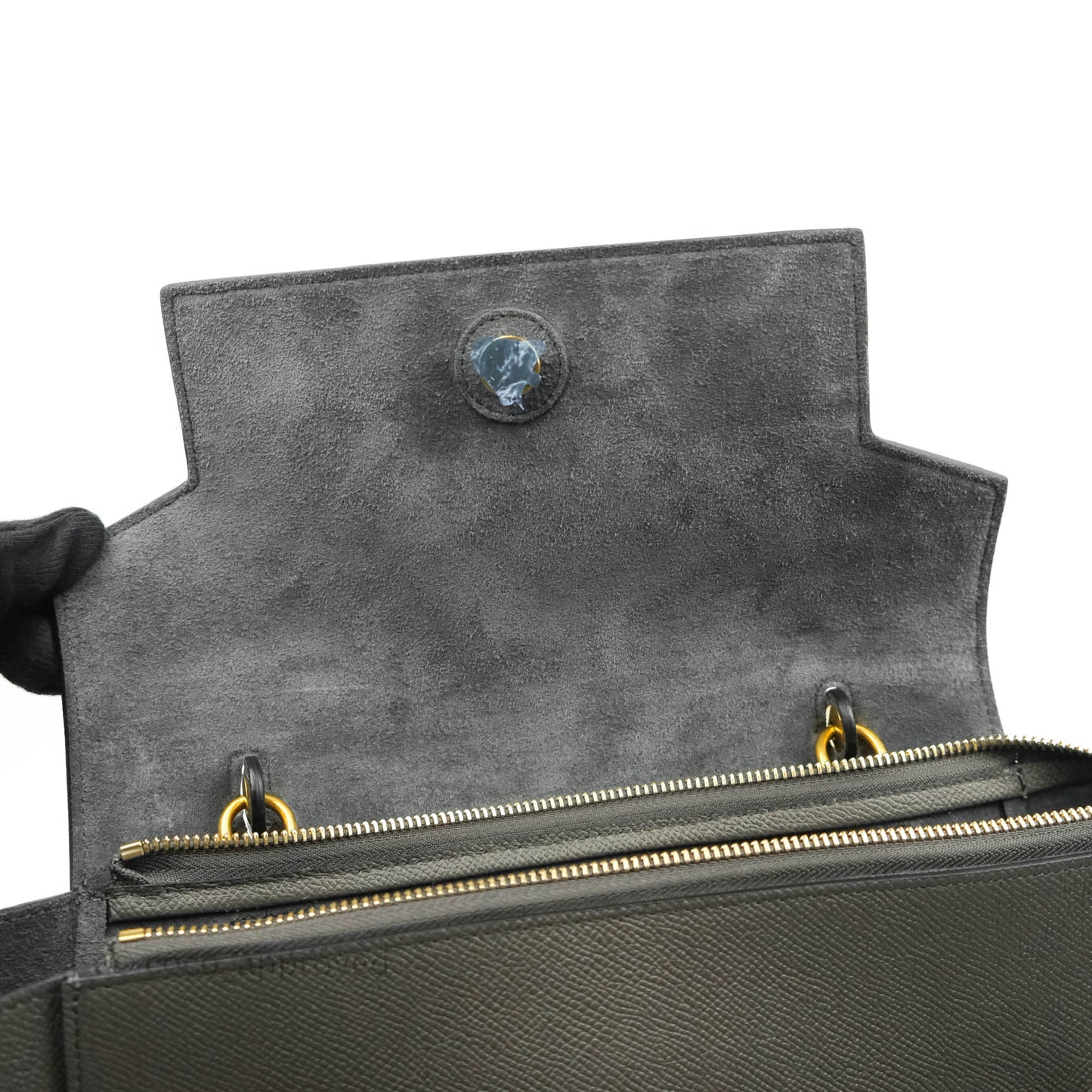 Celine Mini Belt Bag Grey Grained Calfskin Gold Hardware