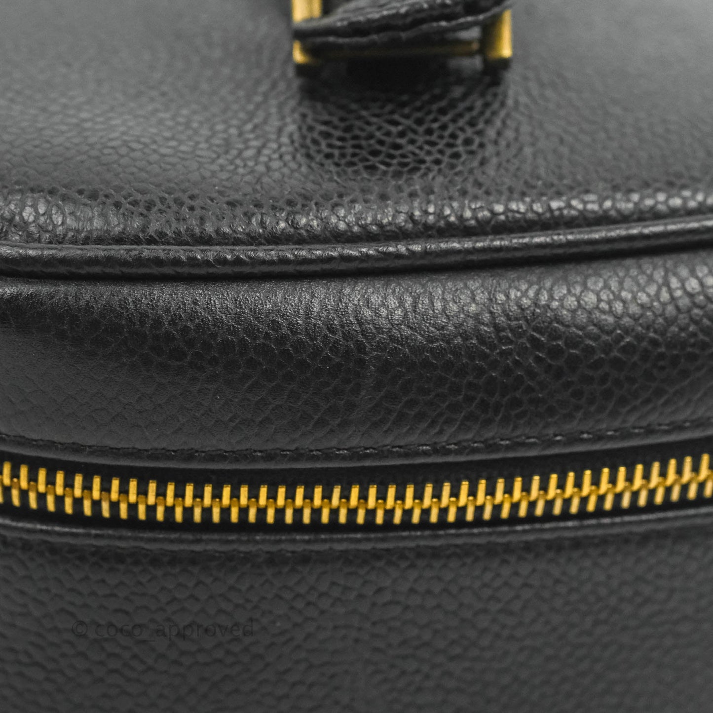 Chanel Vintage Vanity Case Black Caviar Gold Hardware