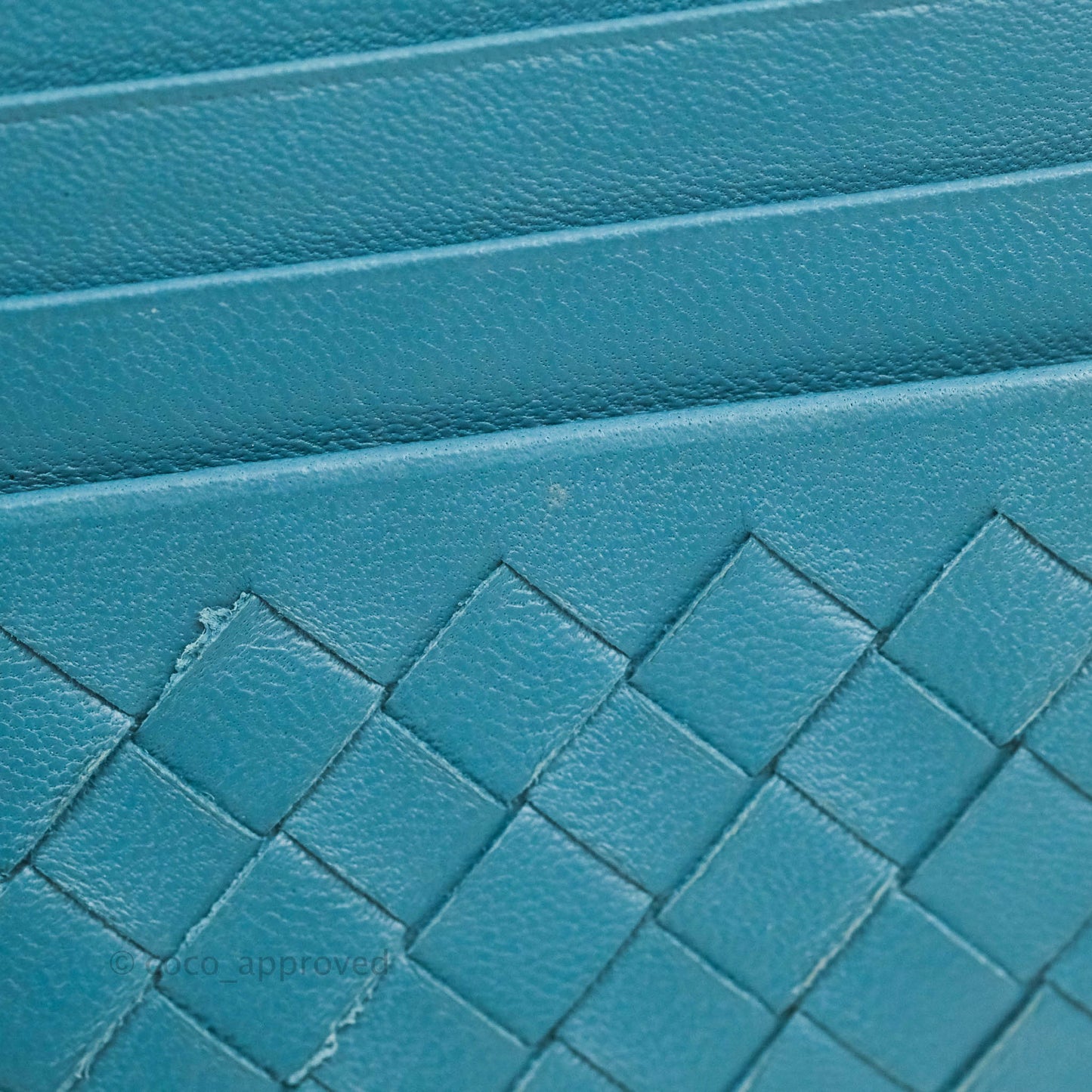Bottega Veneta Intrecciato Card Holder Petrol Blue