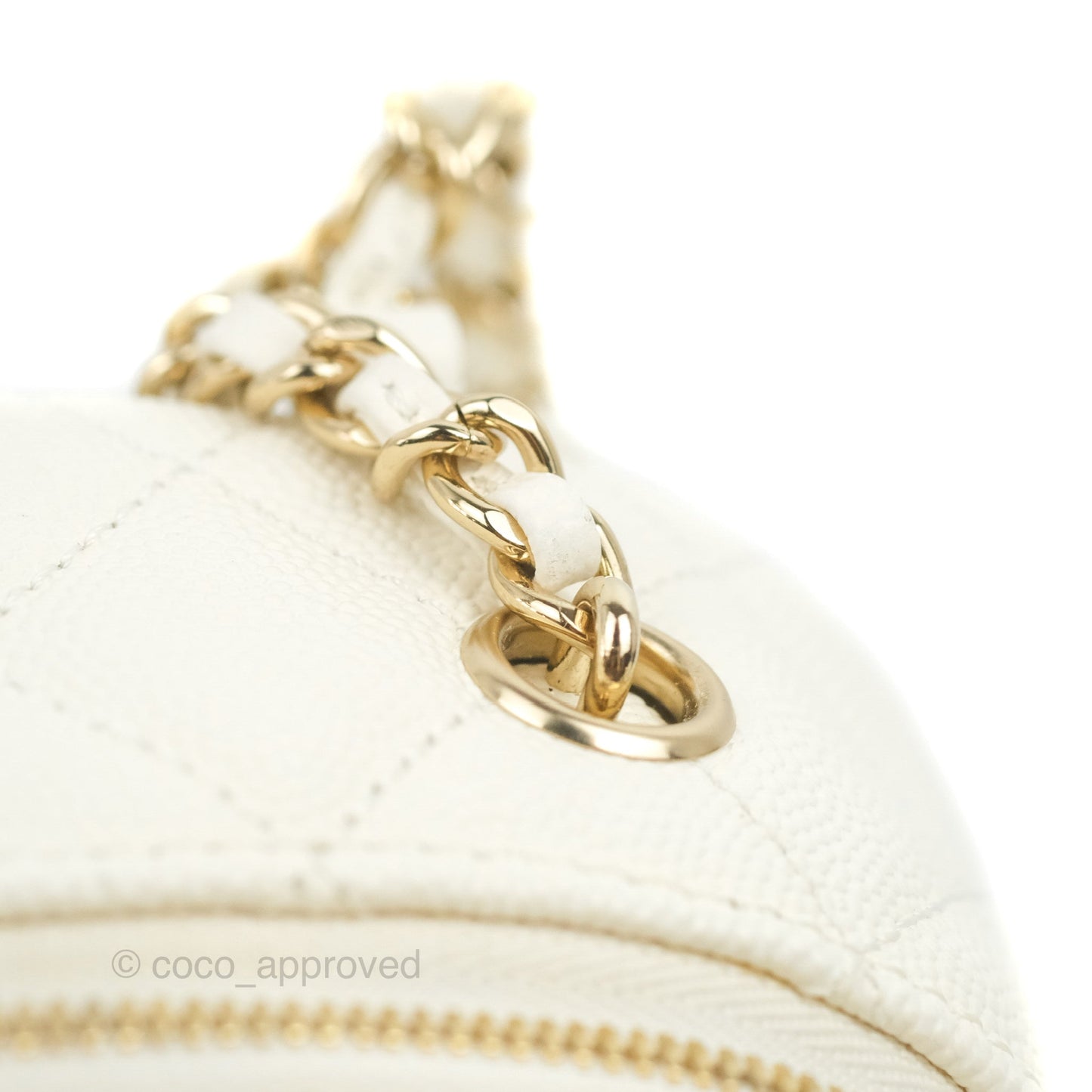 Chanel Quilted Small CC Day Backpack Ivory Caviar Gold Hardware