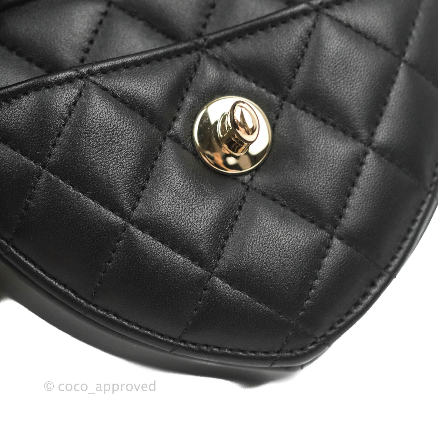 Chanel Small Heart Bag Black Lambskin Gold Hardware 22S