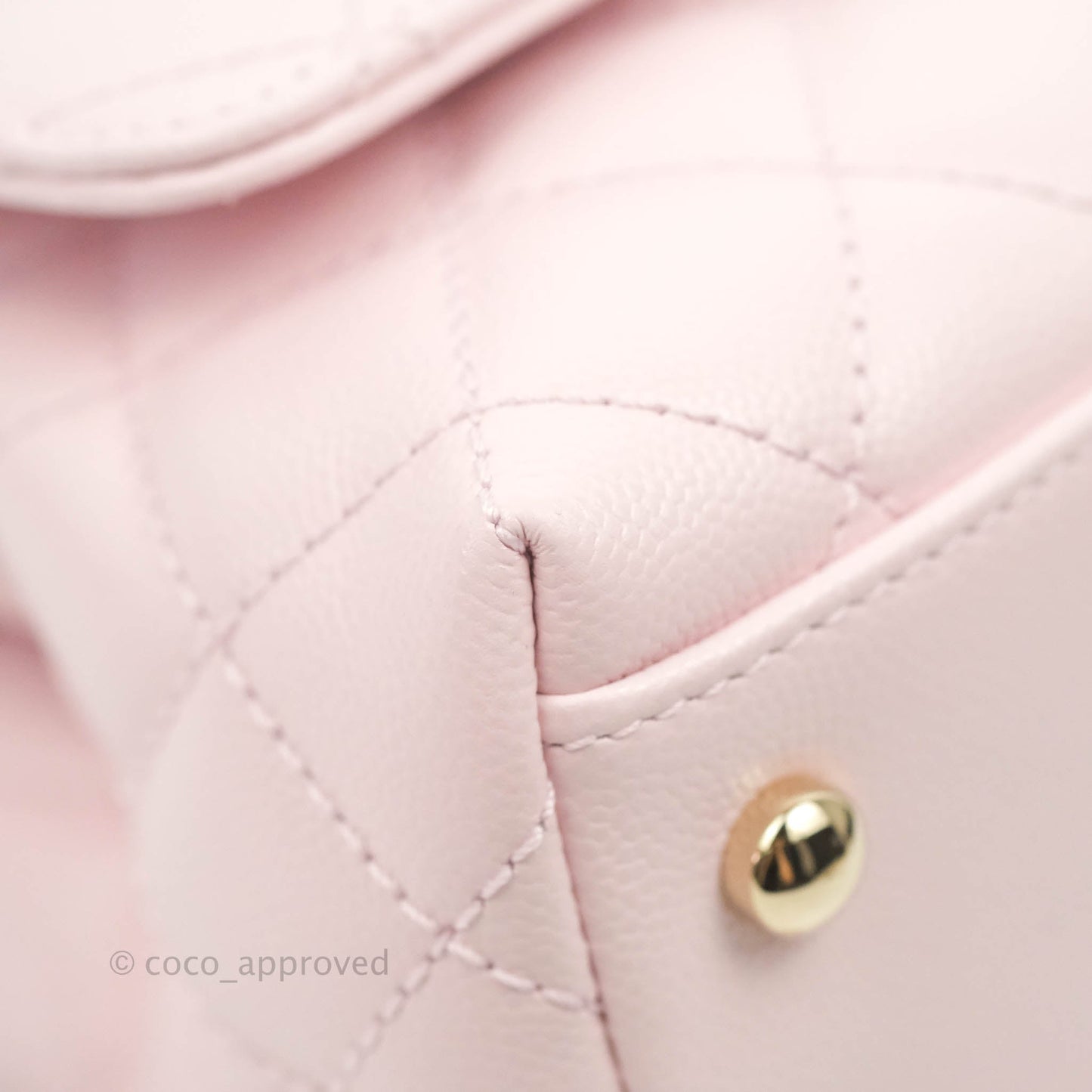 Chanel Mini Coco Handle Quilted Light Pink Caviar Gold Hardware