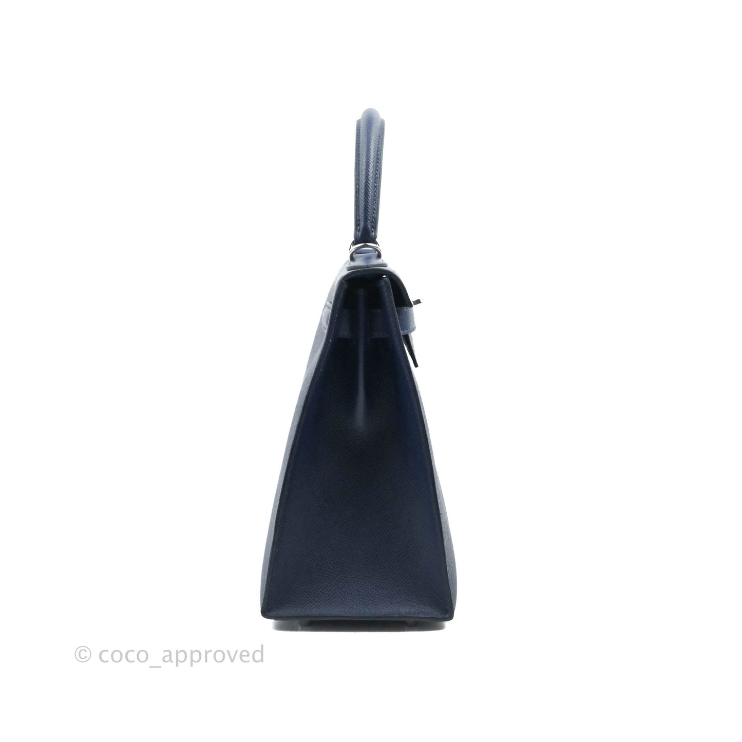 Hermès Kelly 28 Blue Epsom Palladium Hardware "Letter" Collection Limited Edition